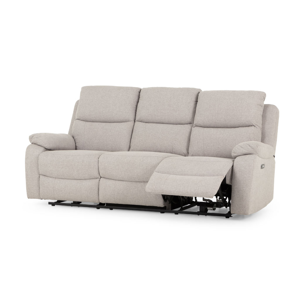 Kyle 3 Seater Electric Recliner + 2 Seater Electric Recliner, Light Grey