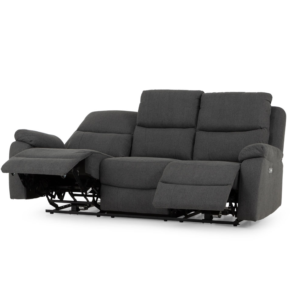 Kyle 3 Seater Electric Recliner + 2 Seater Electric Recliner, Charcoal
