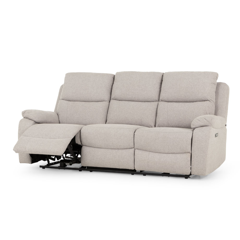 Kyle 3 Seater Electric Recliner + 2 Electric Recliner Chairs, Light Grey