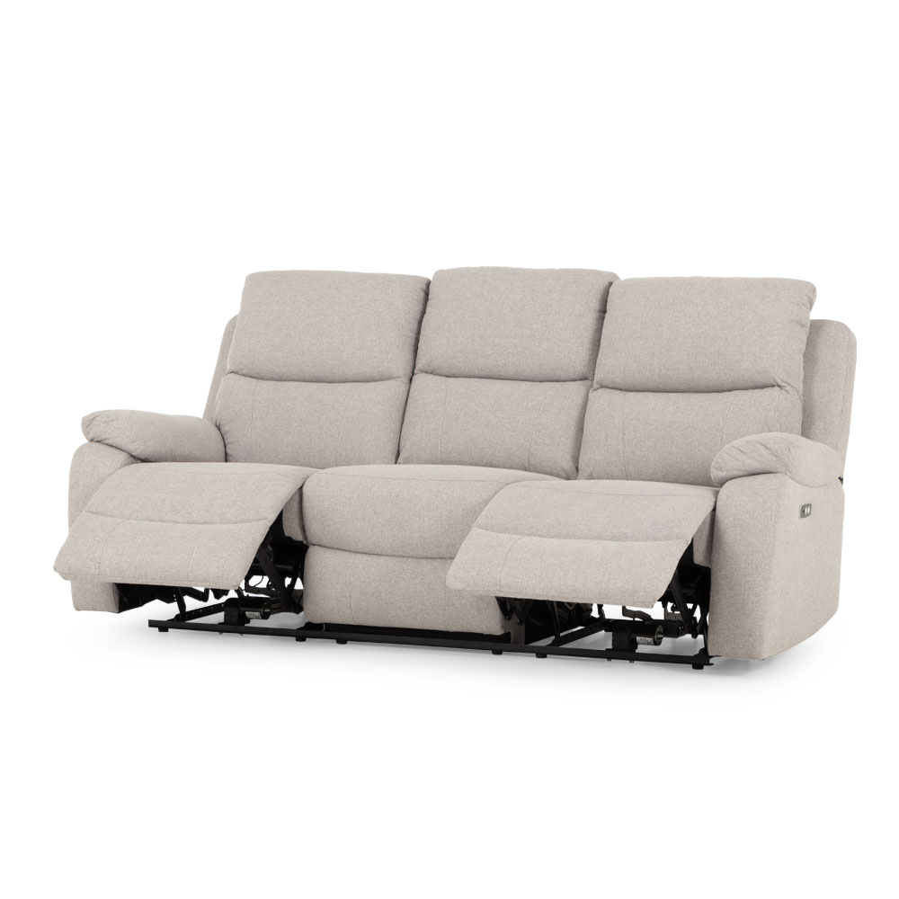 Kyle 3 Seater Electric Recliner + 2 Electric Recliner Chairs, Light Grey