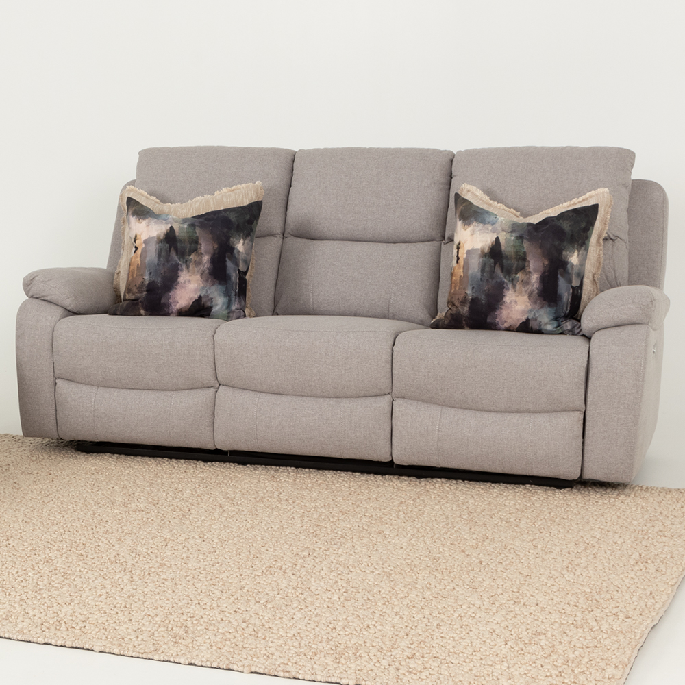 Kyle 3 Seater Electric Recliner + 2 Electric Recliner Chairs, Light Grey