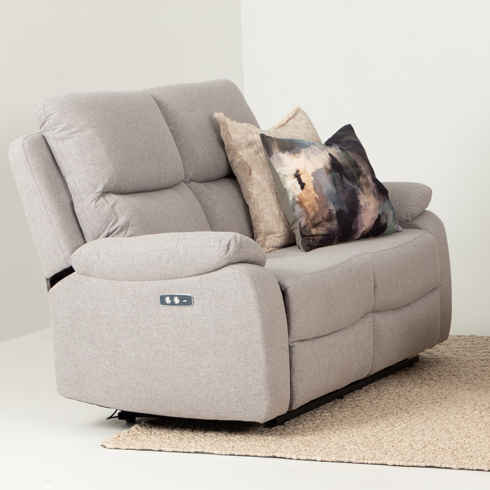 Kyle 2 Seater Electric Recliner + 2 Electric Recliner Chairs, Light Grey