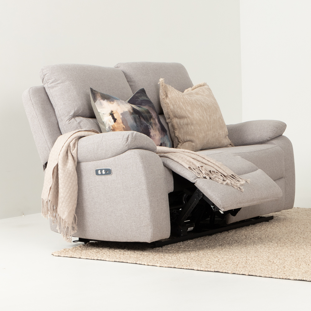 Kyle 2 Seater Electric Recliner + 2 Electric Recliner Chairs, Light Grey