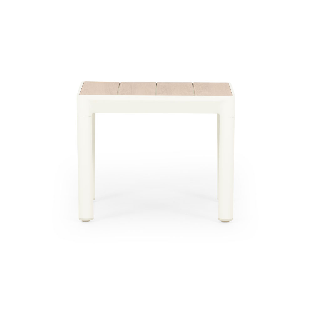 Lucia Outdoor Sunlounger with Side Table, White