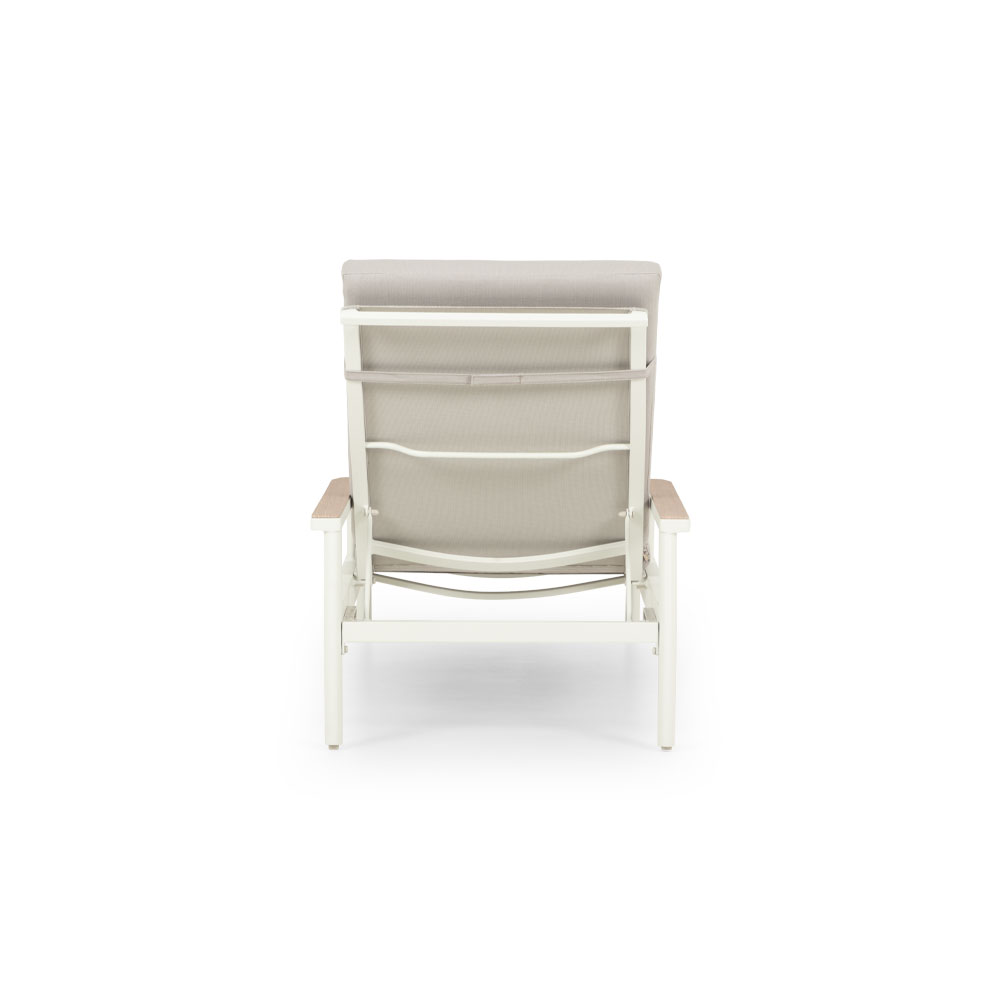 Lucia Outdoor Sunlounger with Side Table, White