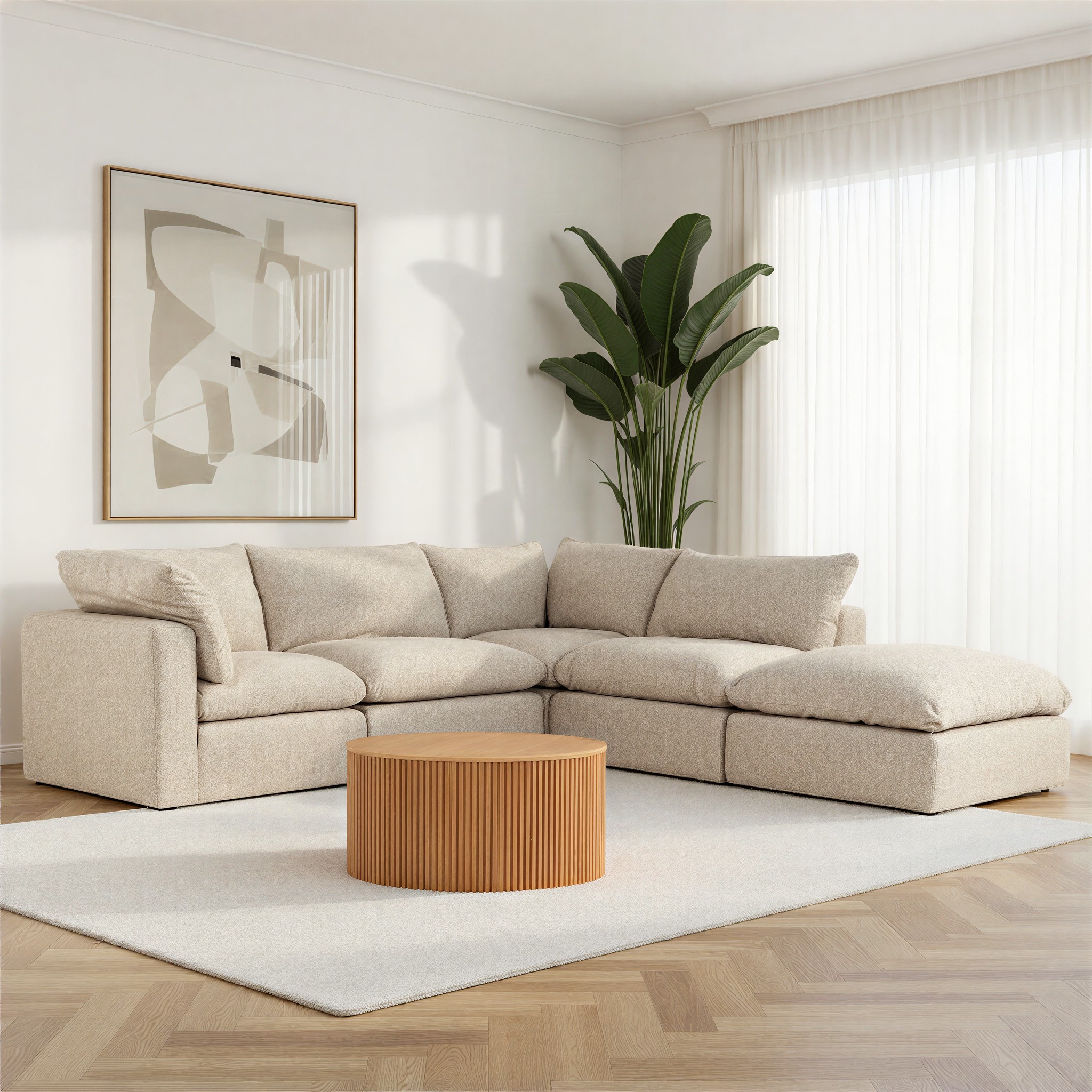 Mallory 4 Seater Corner Modular Chaise Sofa, Grey