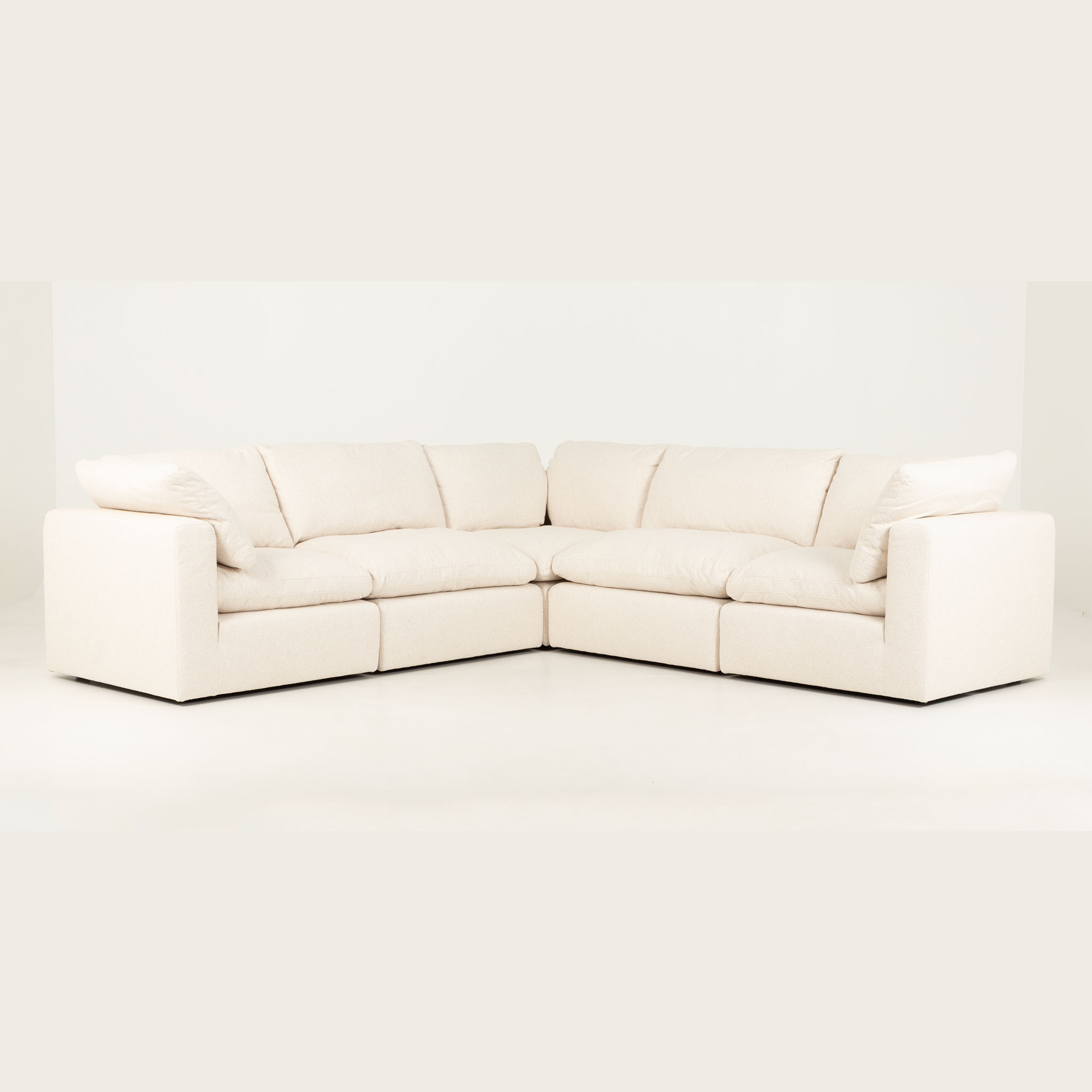 Mallory 5 Seater Corner Modular Sofa, Cream