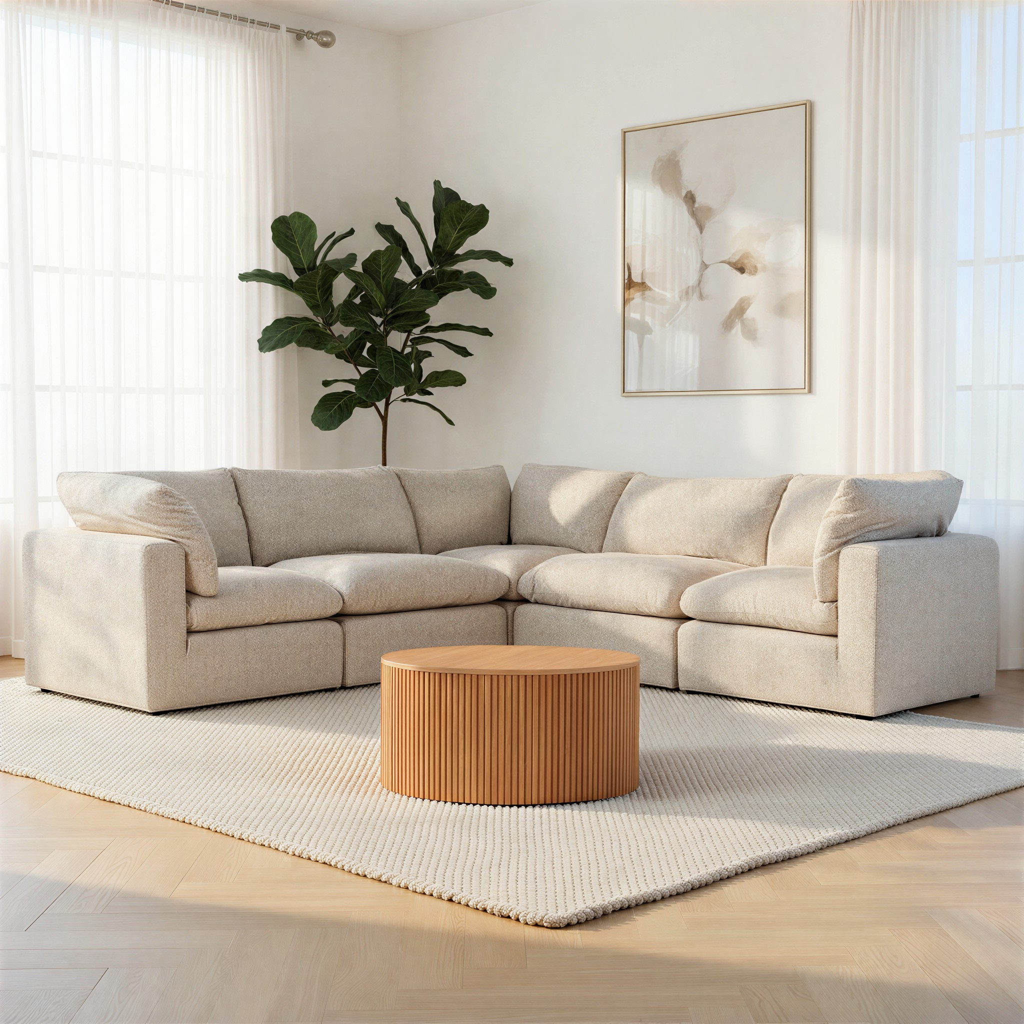 Mallory 5 Seater Corner Modular Sofa, Grey