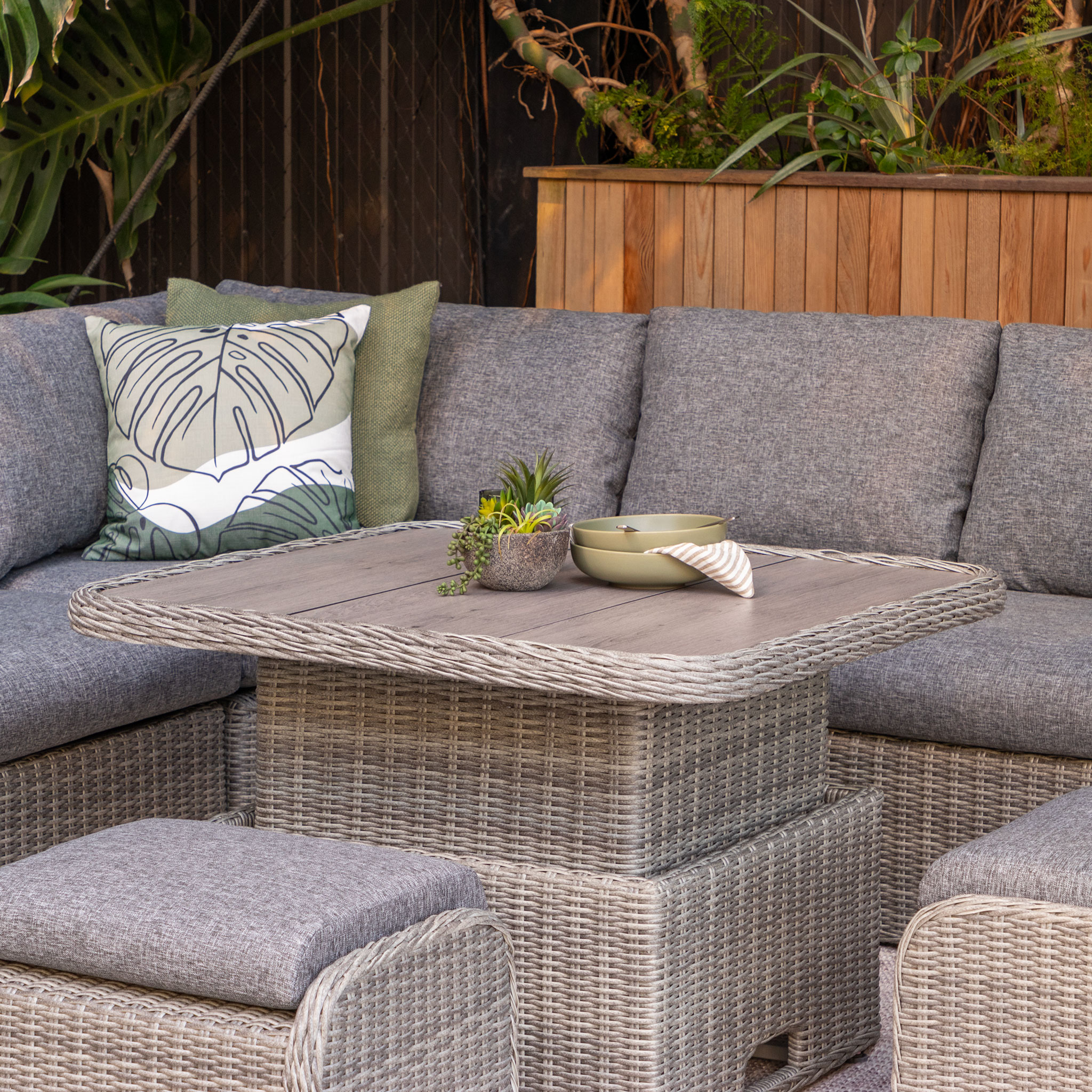 Martinique 4 Piece Outdoor Lounge Set with Coffee Table, Charcoal