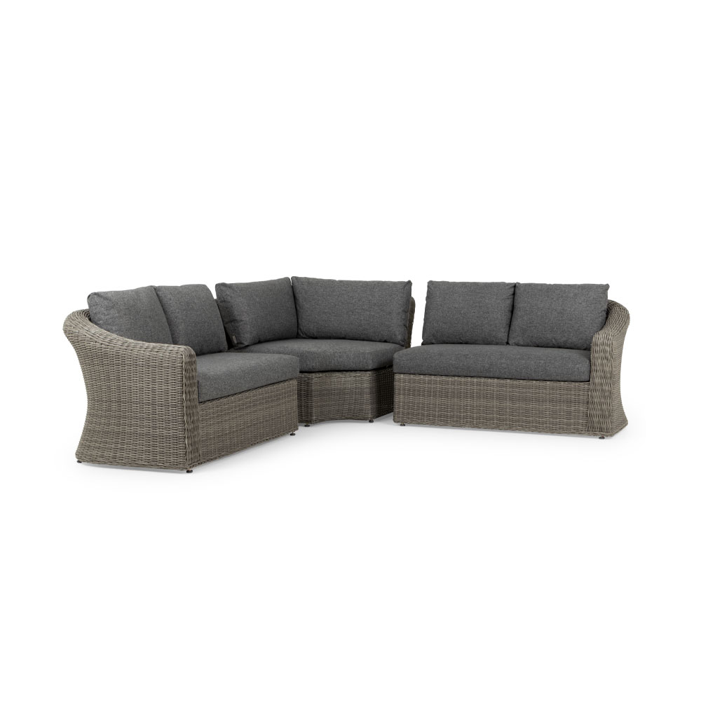 Martinique 4 Piece Outdoor Lounge Set with Coffee Table, Charcoal