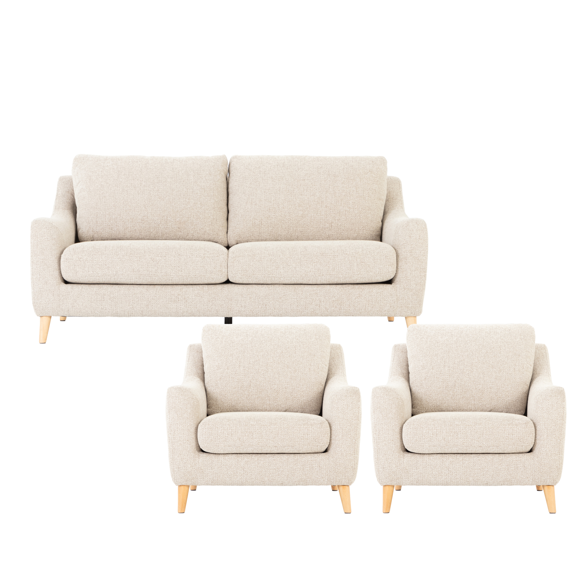 Martin 3 Seater + 2 Armchairs, Taupe