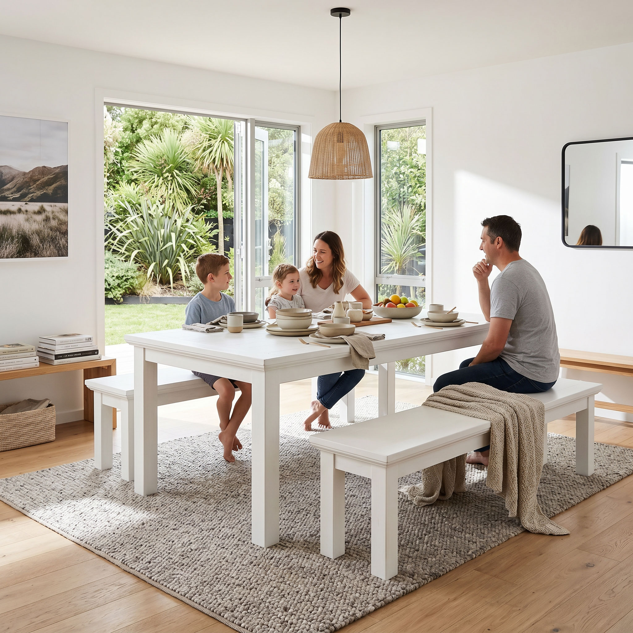 Melve 3 Piece Dining Set - W220, White