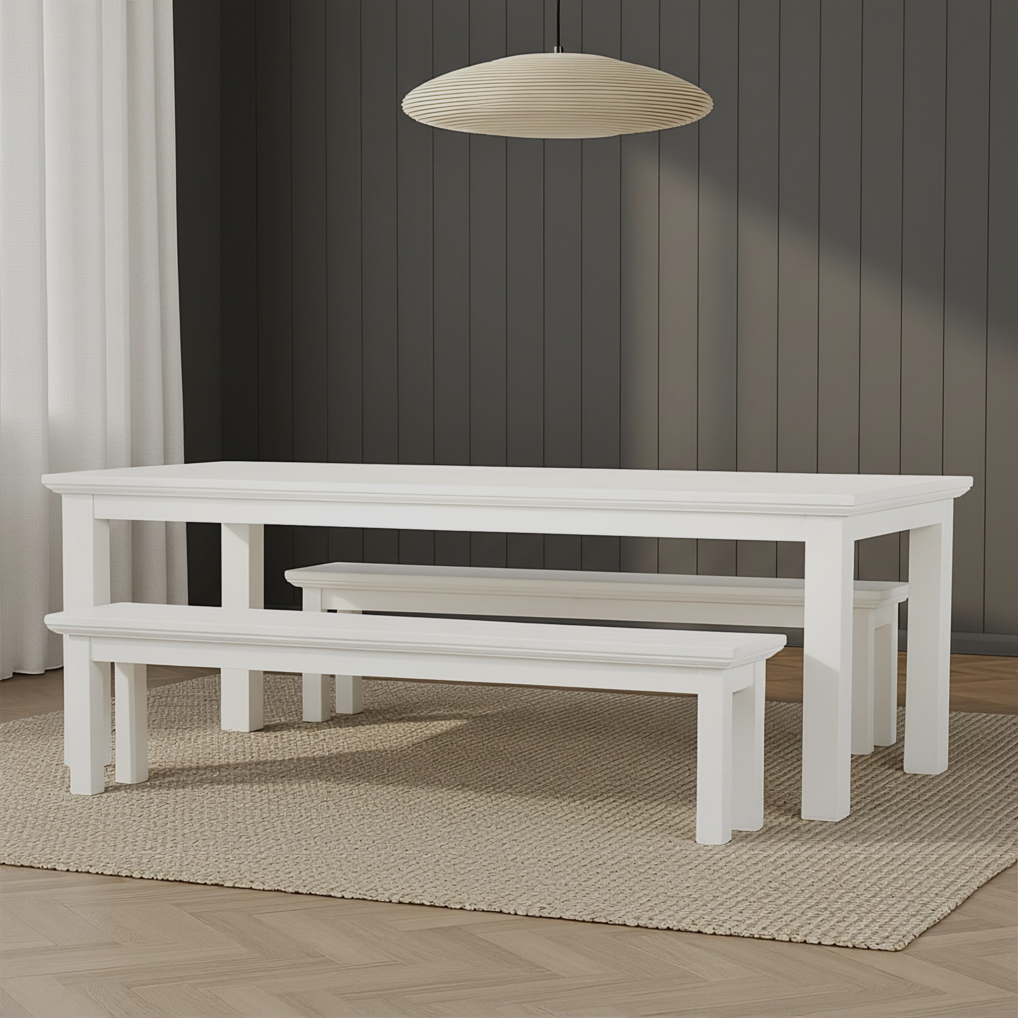 Melve 3 Piece Dining Set - W220, White