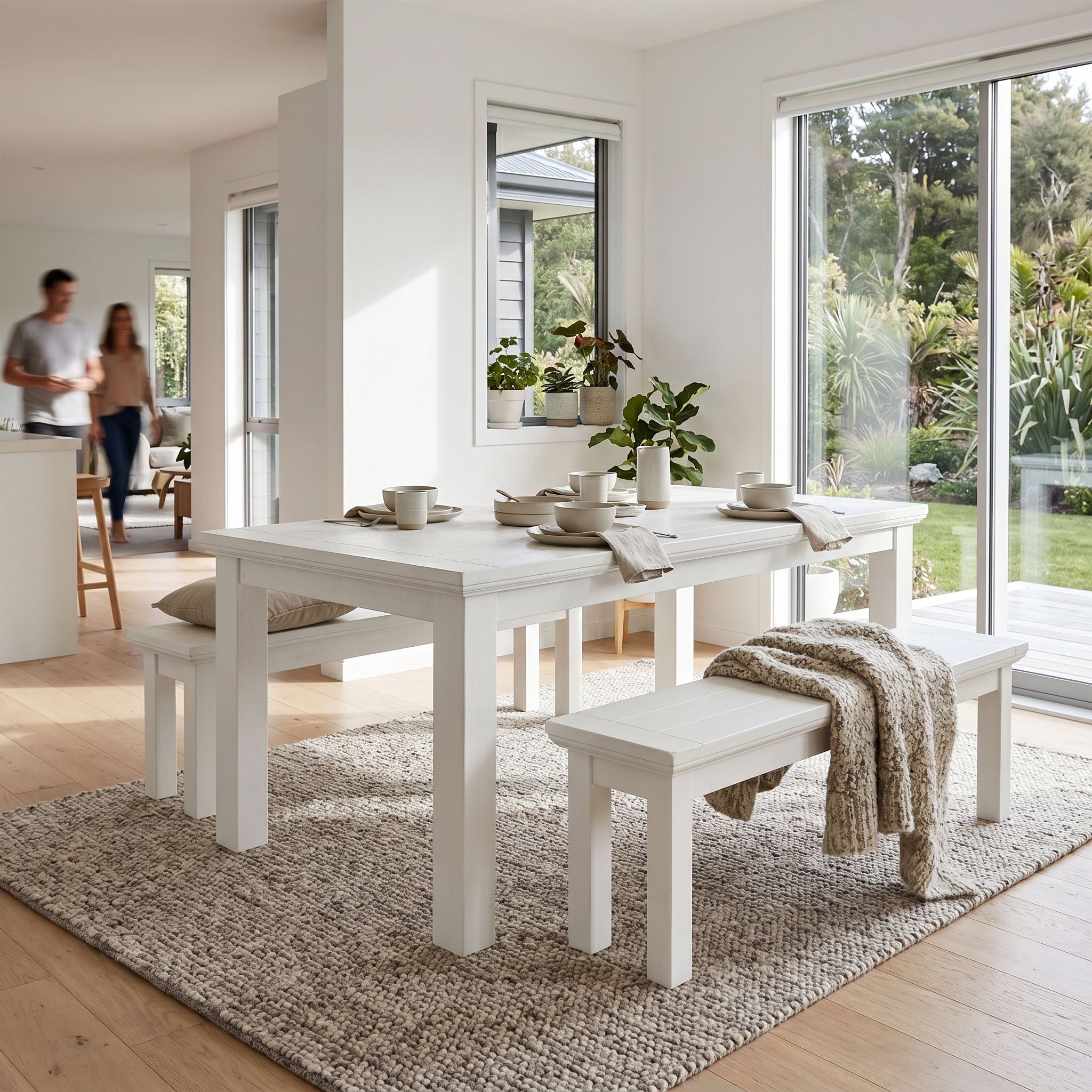 Melve 3 Piece Dining Set - W190, White