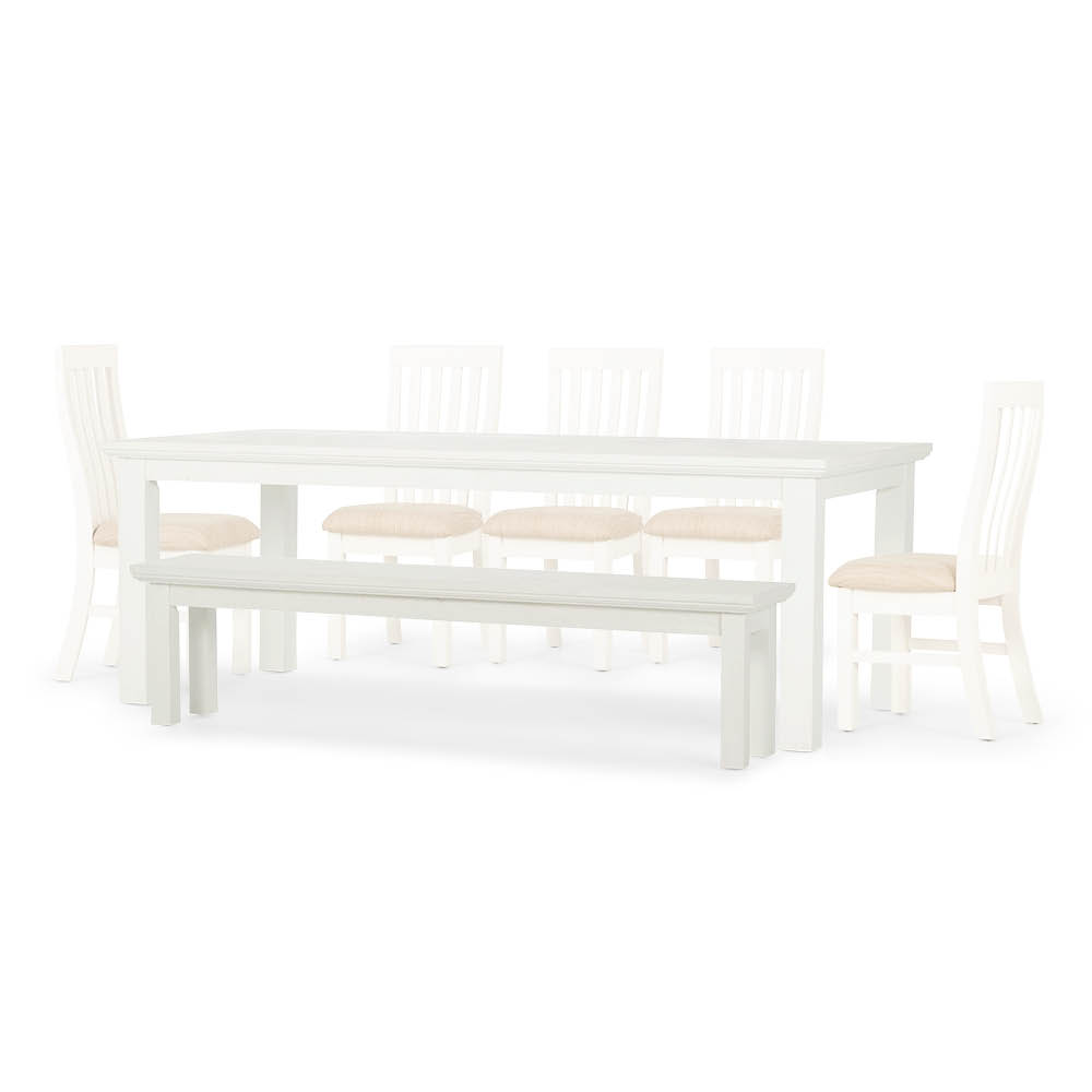 Melve 7 Piece Dining Set - W220, White