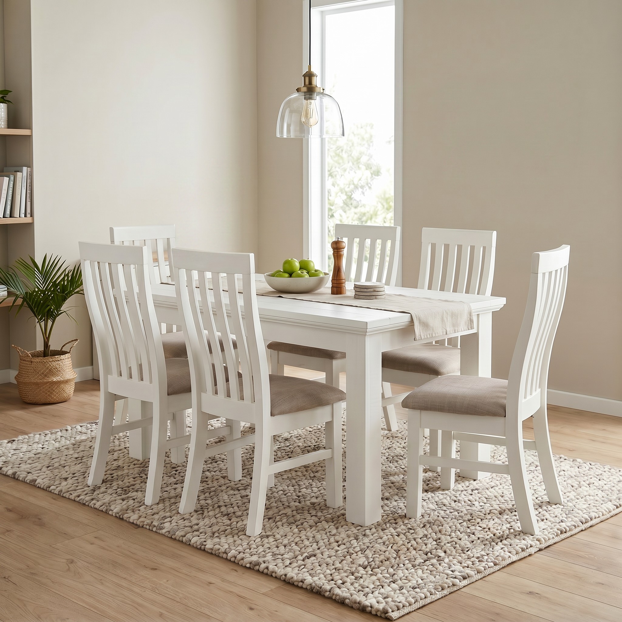 Melve 7 Piece Dining Set - W140/180, White