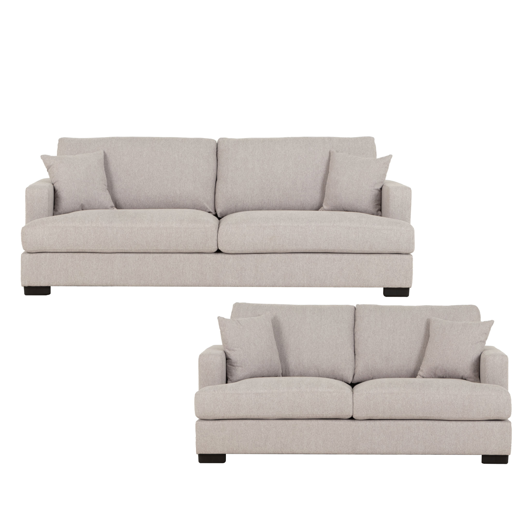 Milana 3 Seater + 2 Seater, Light Grey