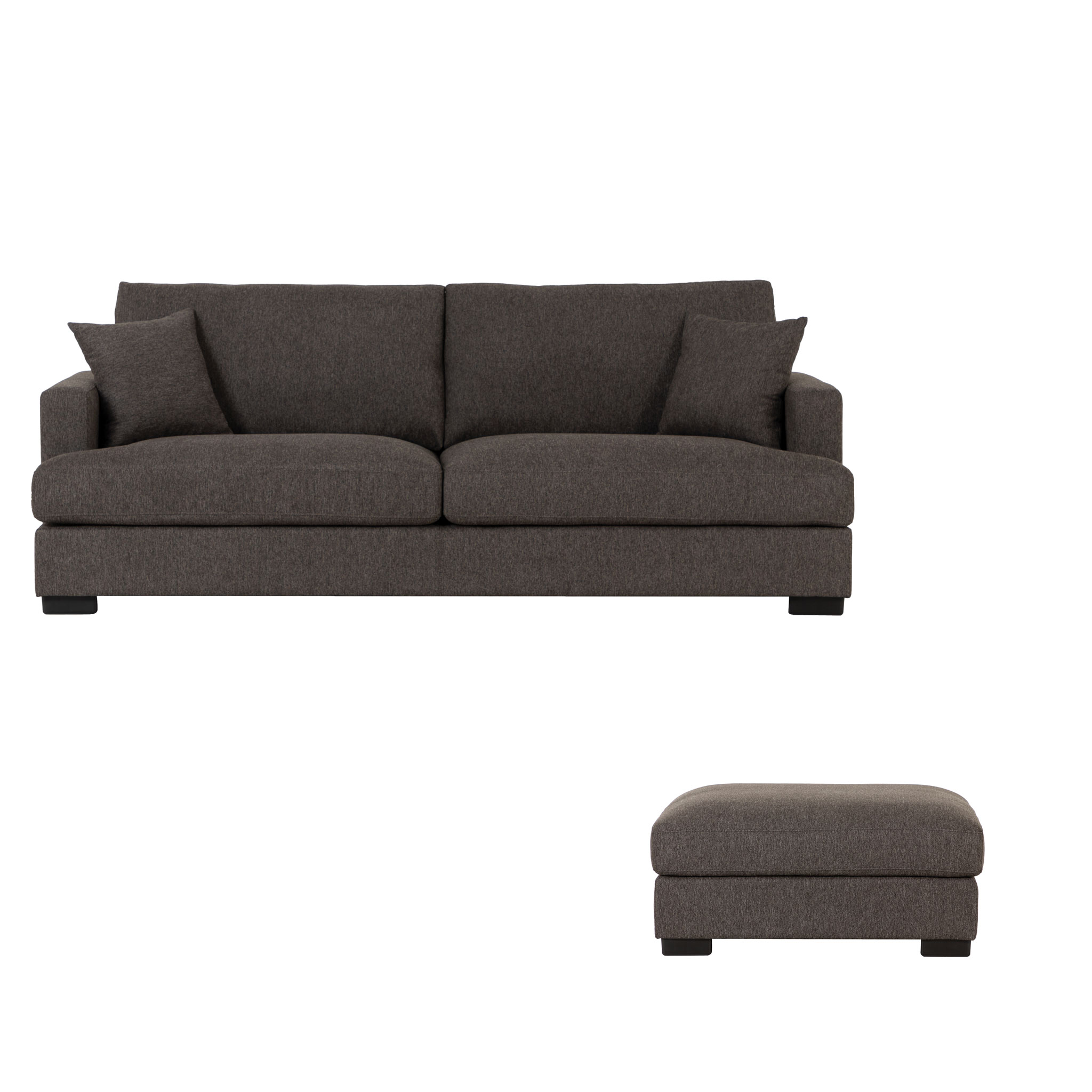 Milana 3 Seater + Ottoman, Charcoal