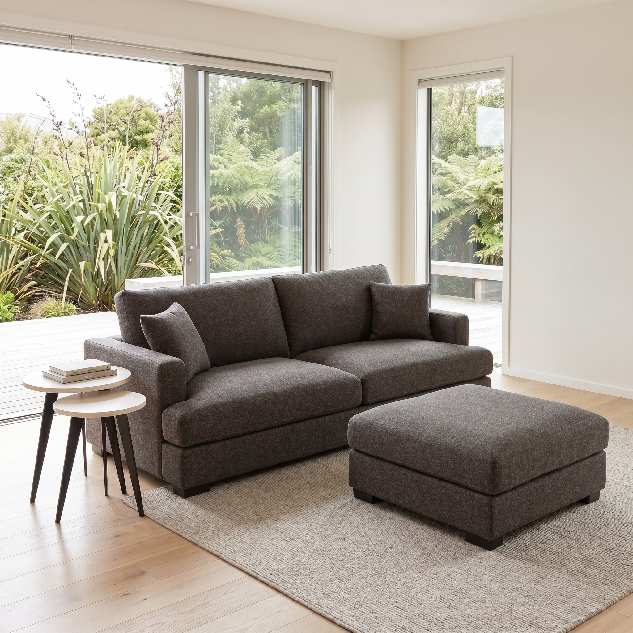 Milana 3 Seater + Ottoman, Charcoal