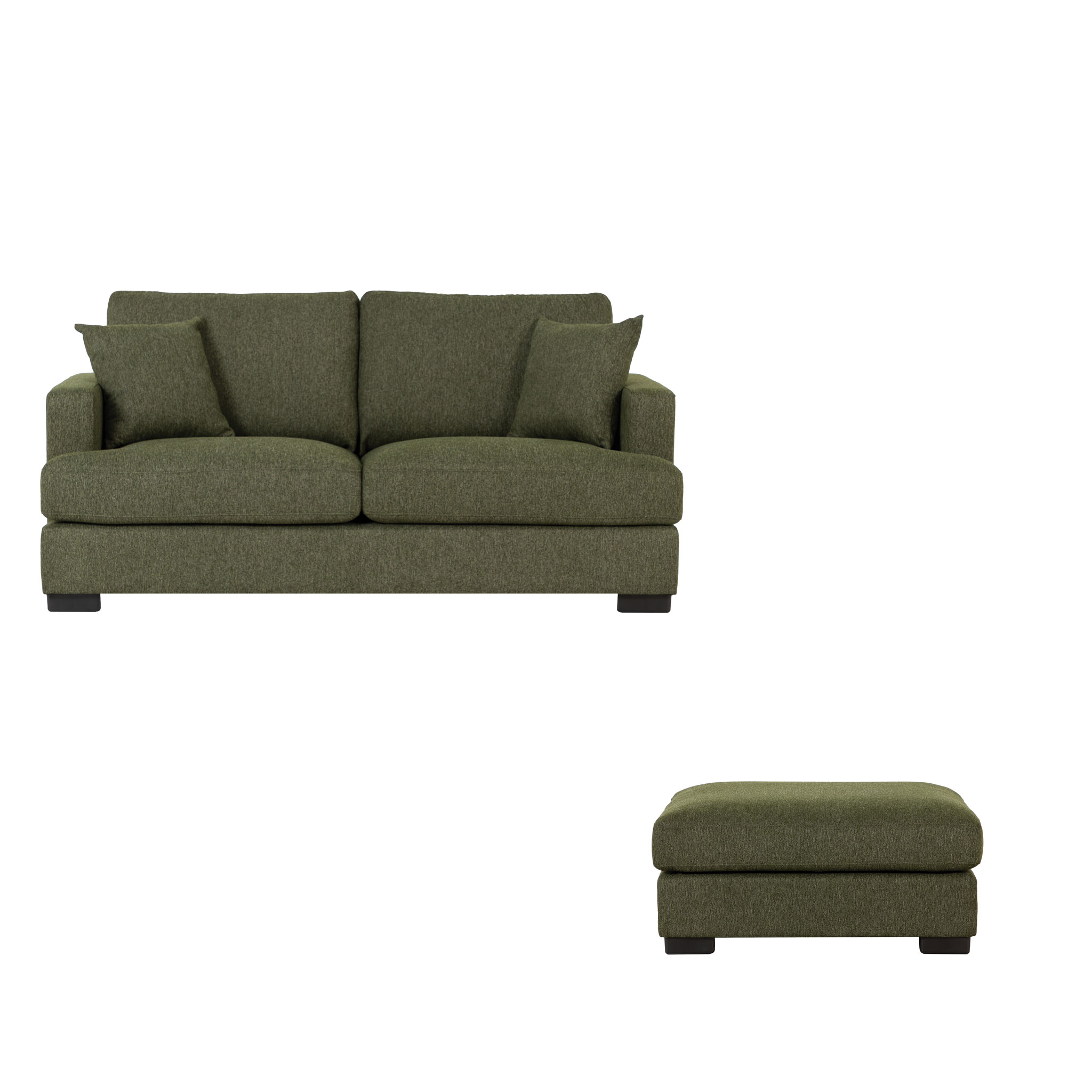 Milana 2 Seater + Ottoman, Green
