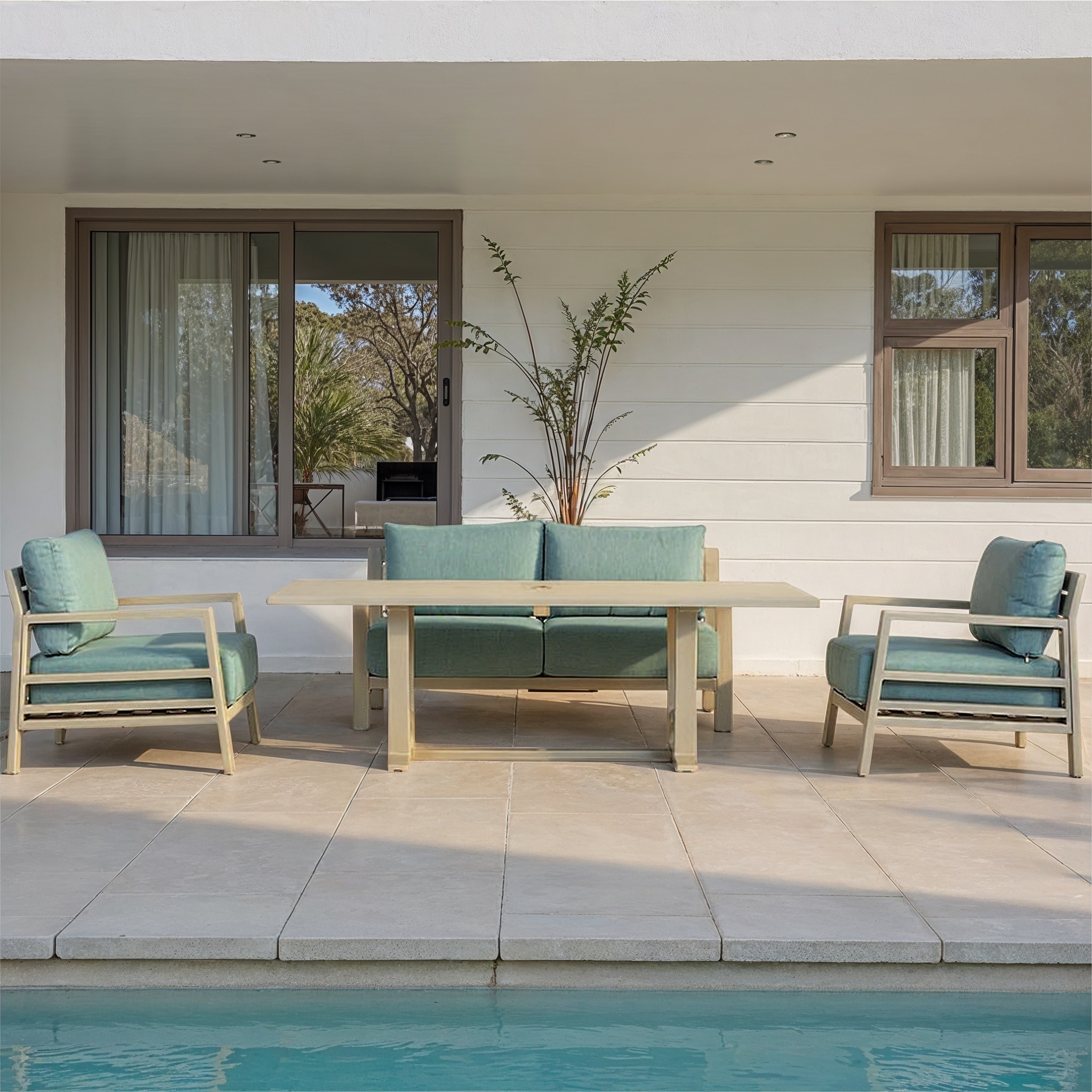 Mykonos Outdoor Lounge/ Low Dining Set - 2 Seater