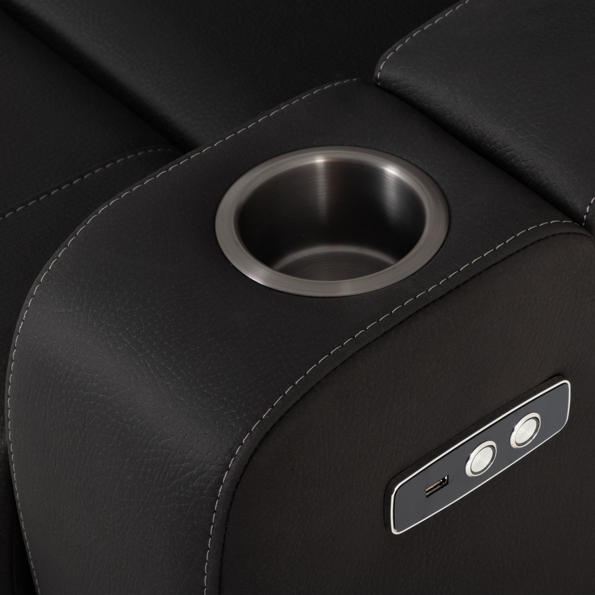 Nico 2 Seater Recliner + 2 Recliner Chairs, Charcoal