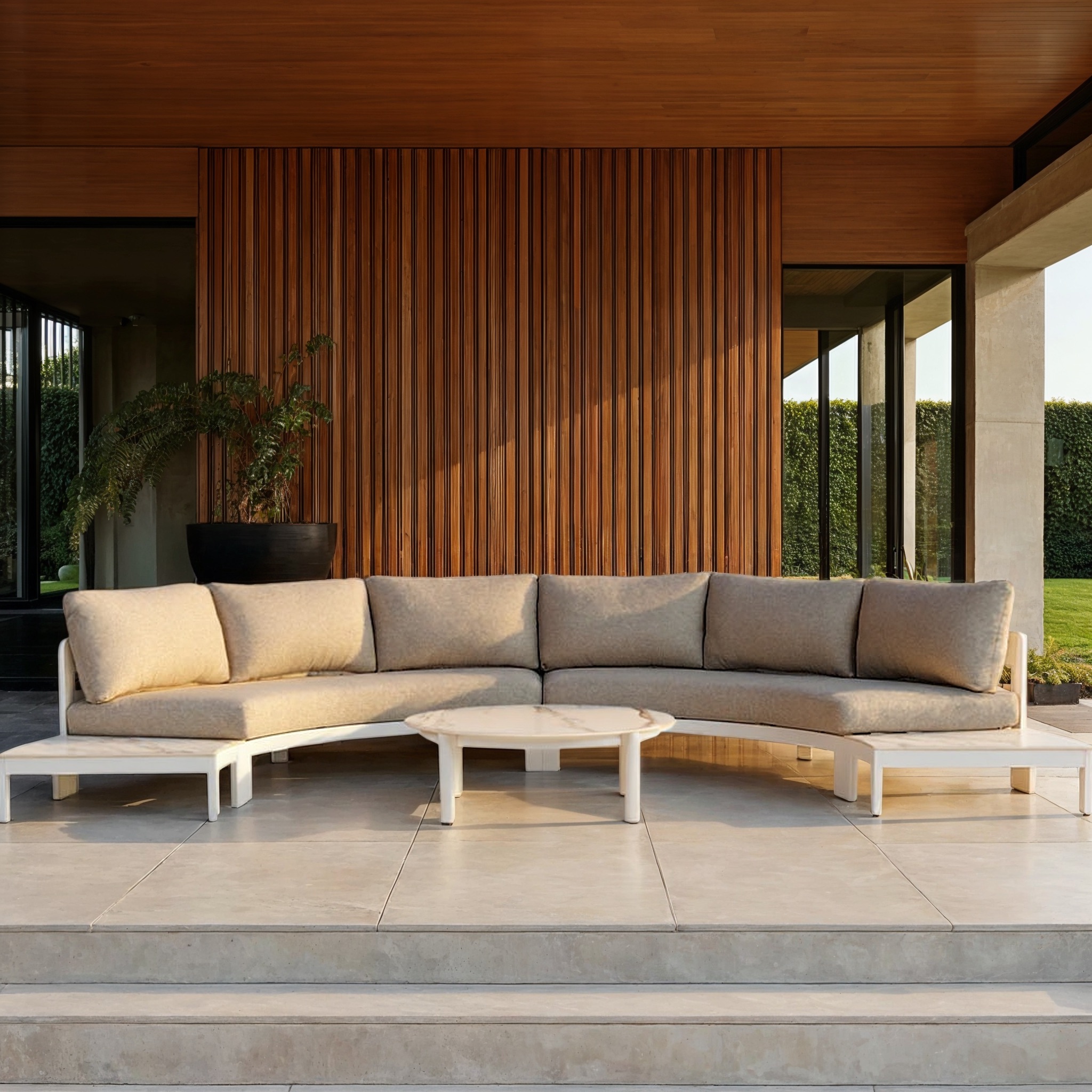 Noosa 3 Piece Outdoor Lounge Set with Coffee Table, White