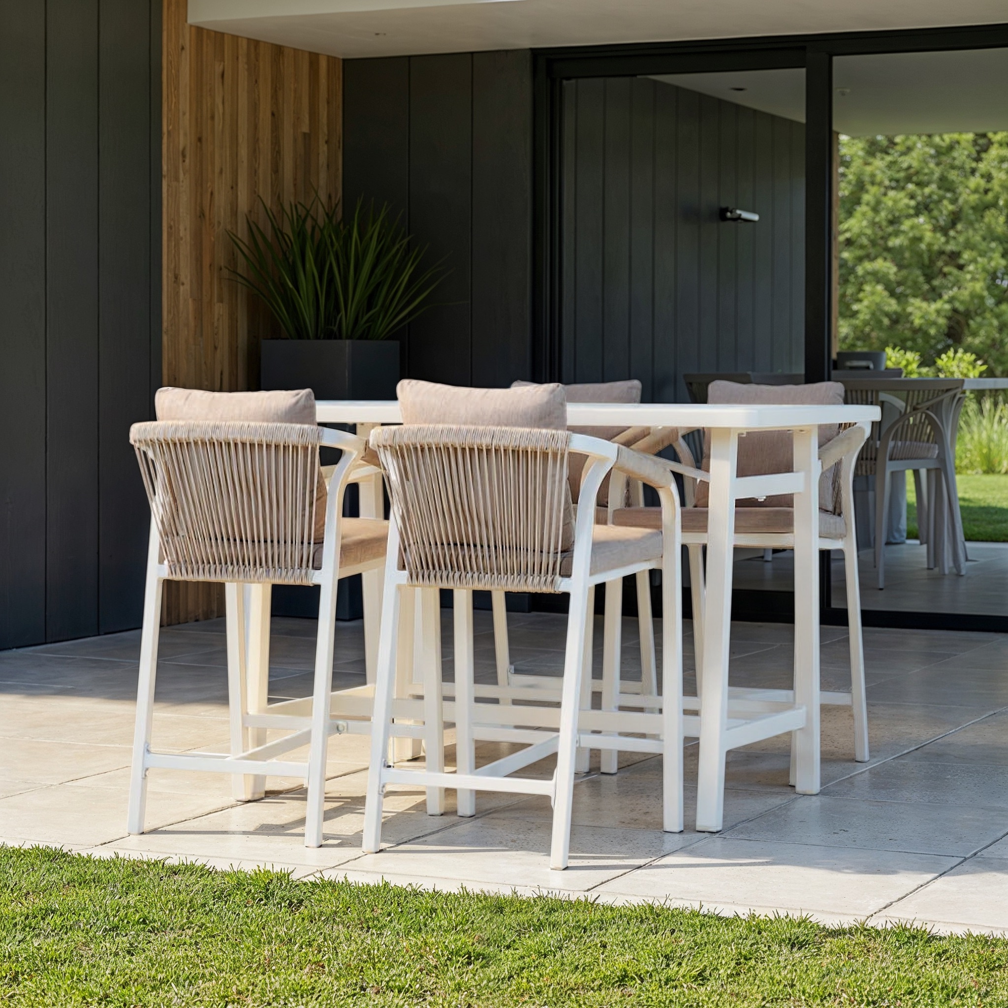 Pacific 5 Piece Outdoor Bar Set, White