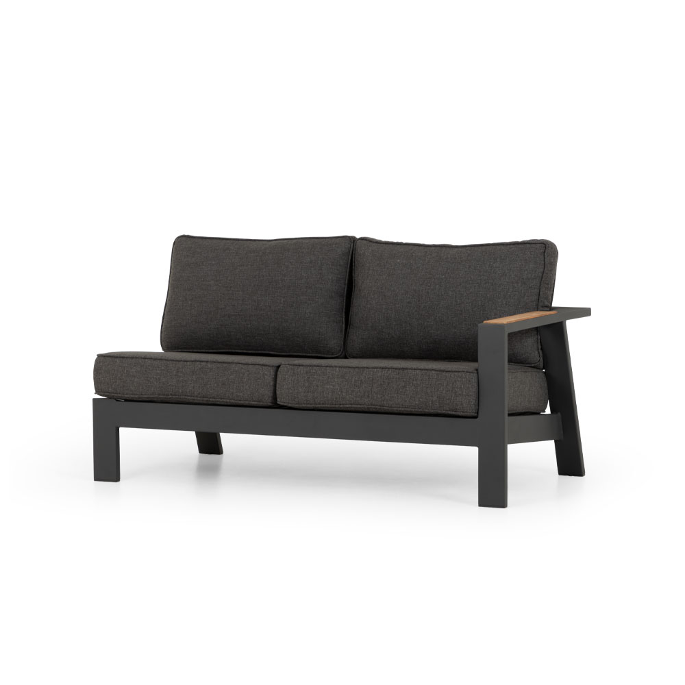 Palau 3 Piece Outdoor Corner Lounge Set, Gunmetal