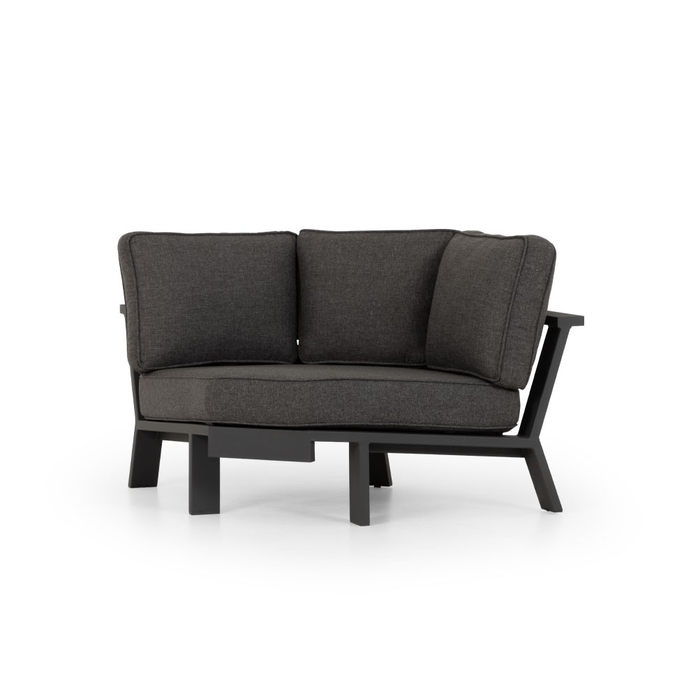 Palau 3 Piece Outdoor Corner Lounge Set, Gunmetal