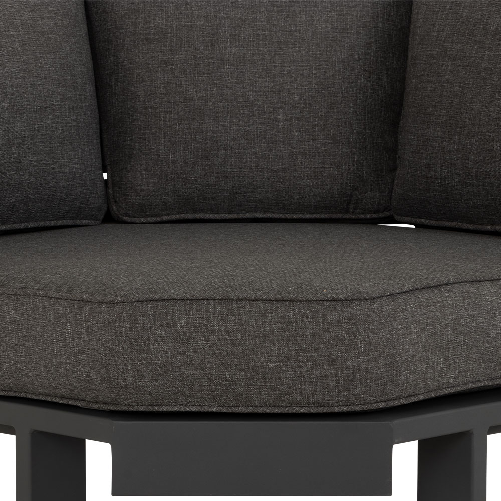 Palau 3 Piece Outdoor Corner Lounge Set, Gunmetal