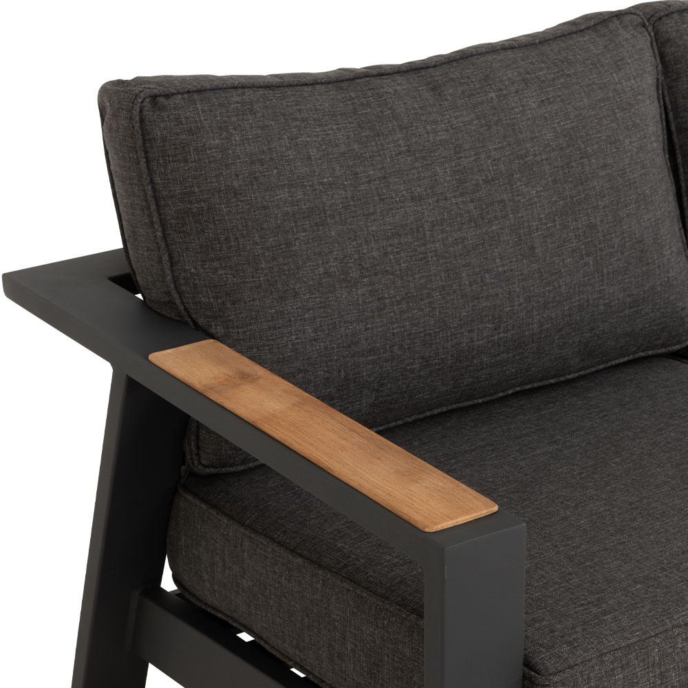 Palau 3 Piece Outdoor Lounge Set with Coffee Table, Gunmetal