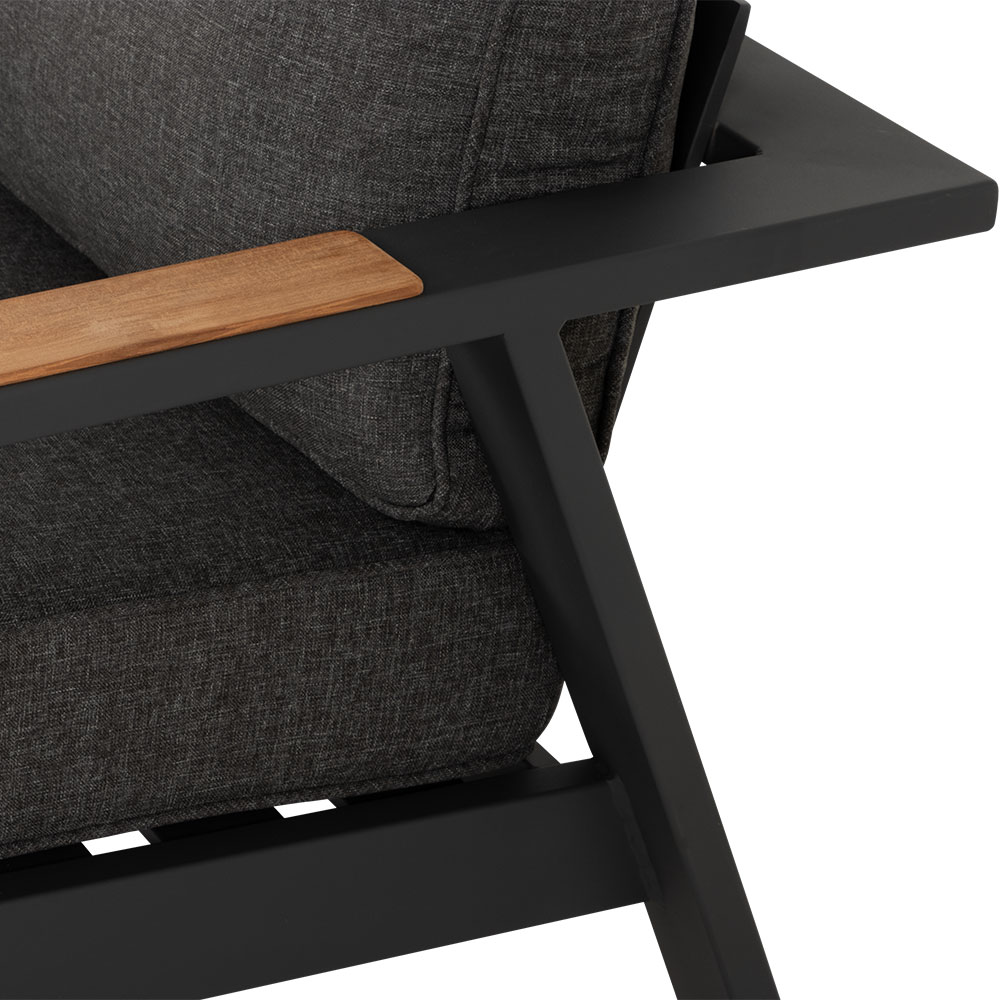 Palau 3 Piece Outdoor Lounge Set with Coffee Table, Gunmetal