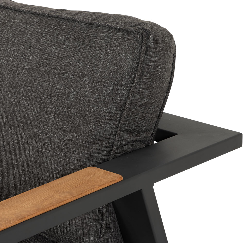 Palau 4 Piece Outdoor Lounge Set with Coffee Table, Gunmetal