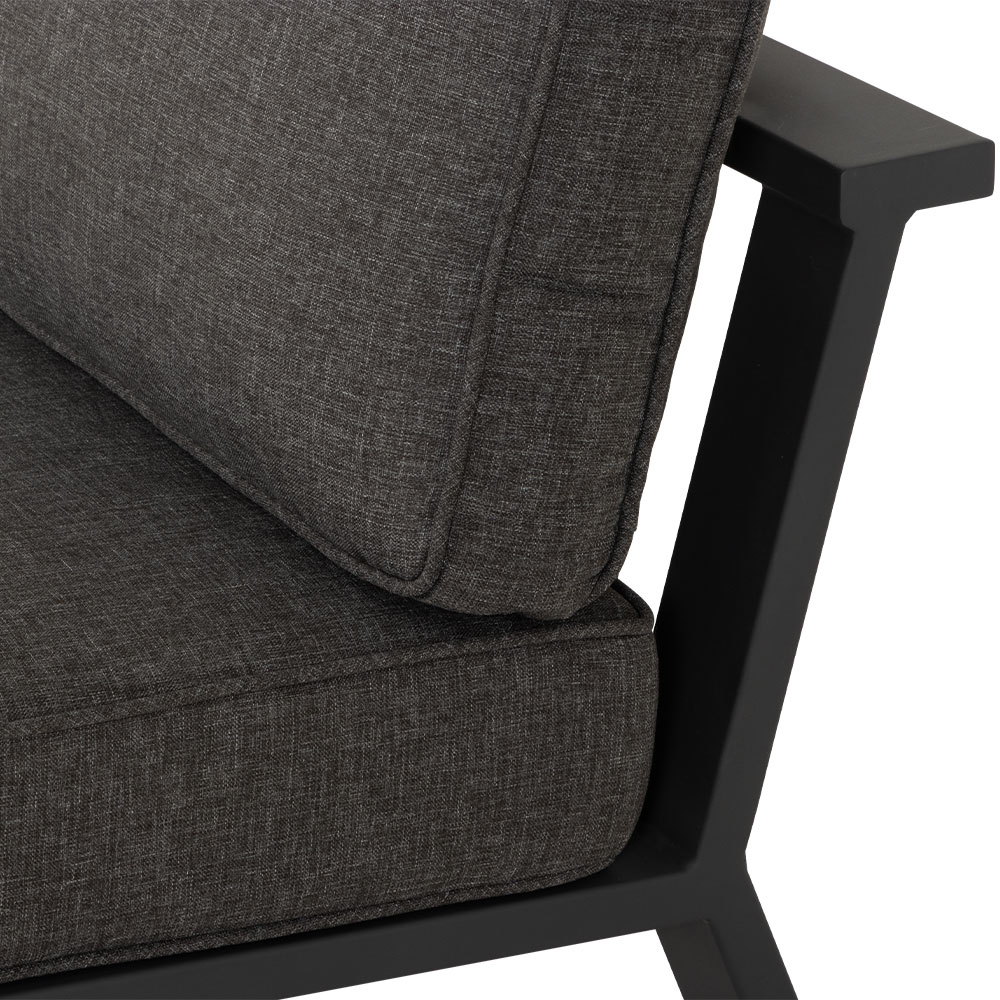 Palau 4 Piece Outdoor Corner Lounge Set, Gunmetal