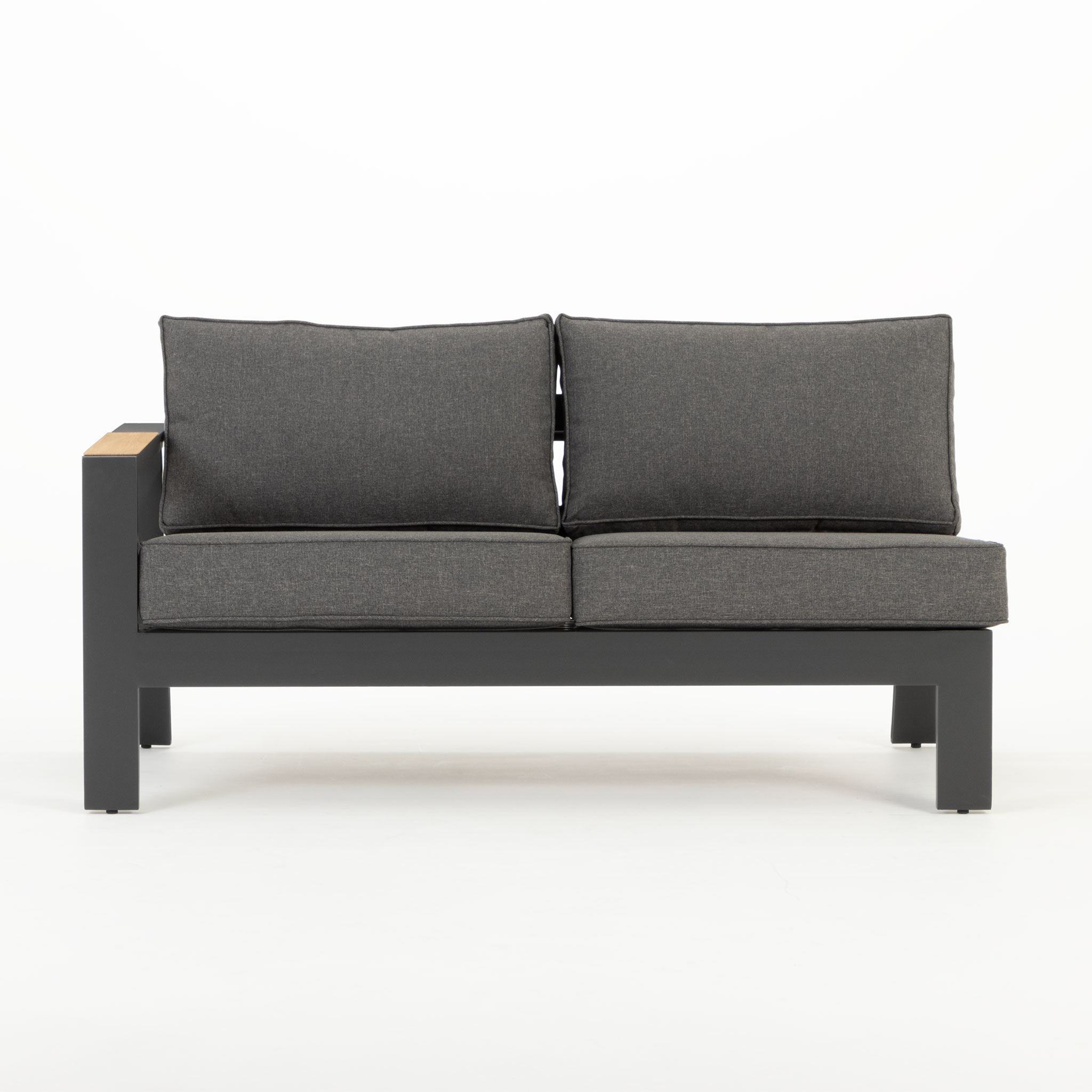 Palamea 3 Piece Outdoor Lounge Set with Coffee Table - W100, Gunmetal