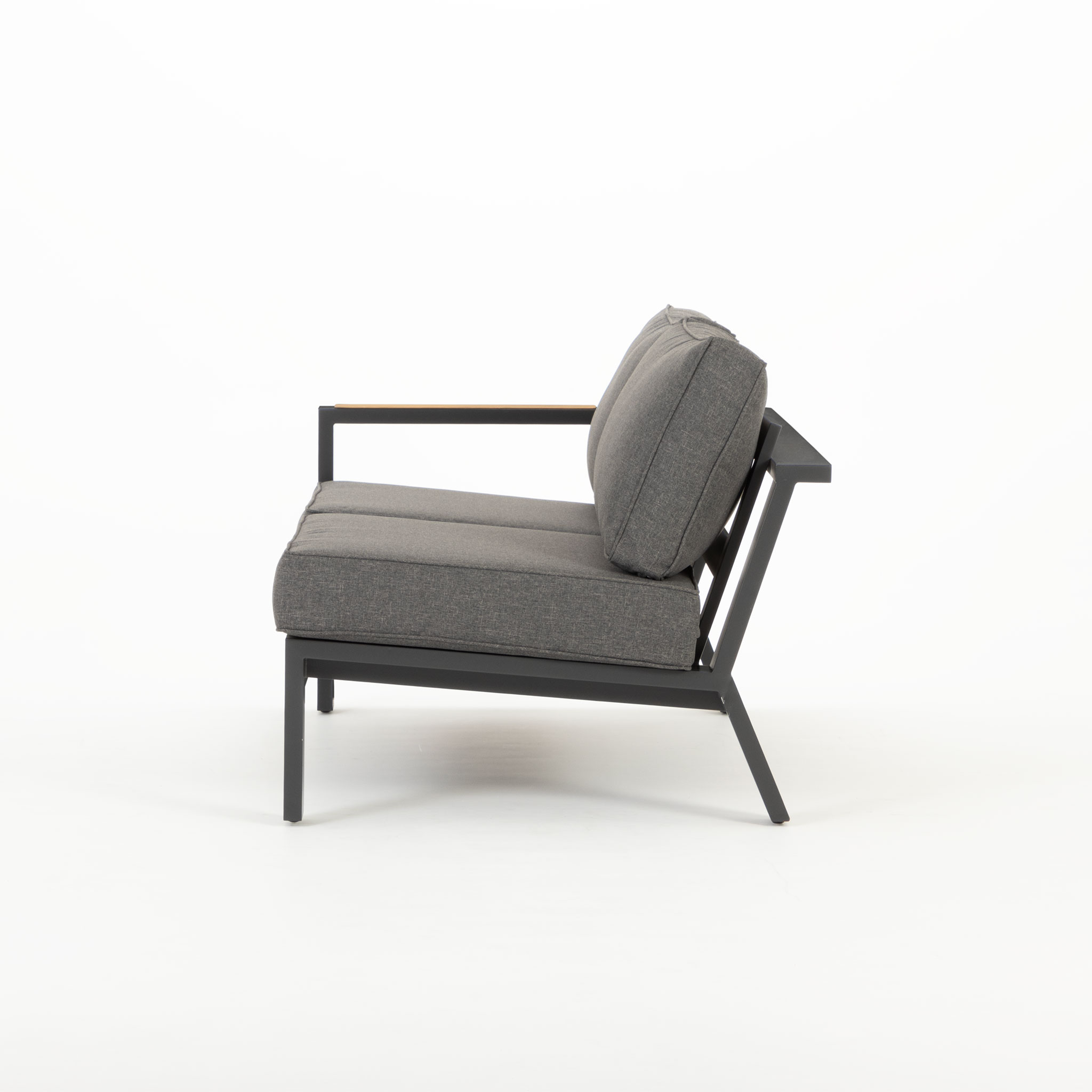 Palamea 3 Piece Outdoor Lounge Set with Coffee Table - W100, Gunmetal