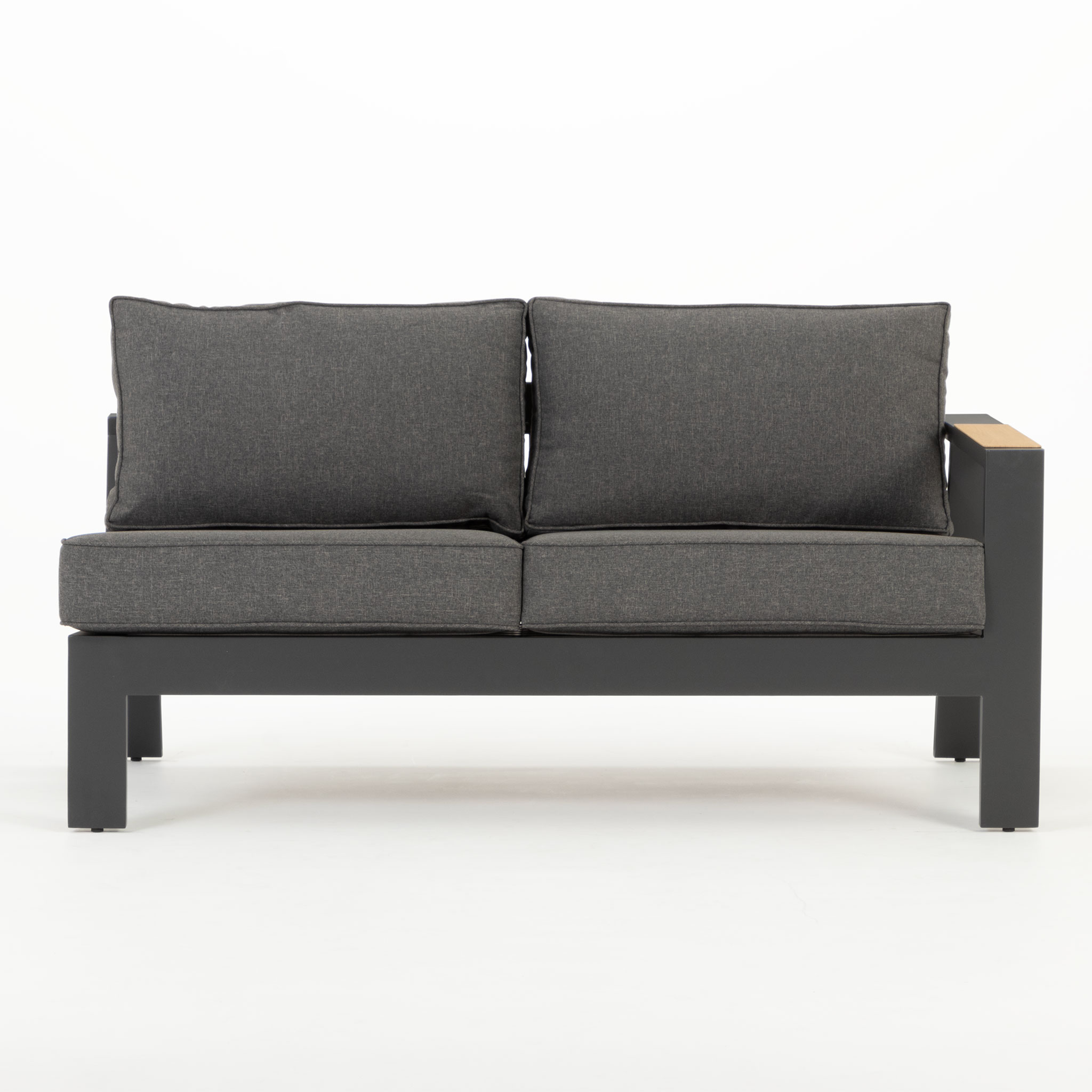 Palamea 3 Piece Outdoor Lounge Set with Coffee Table - W100, Gunmetal