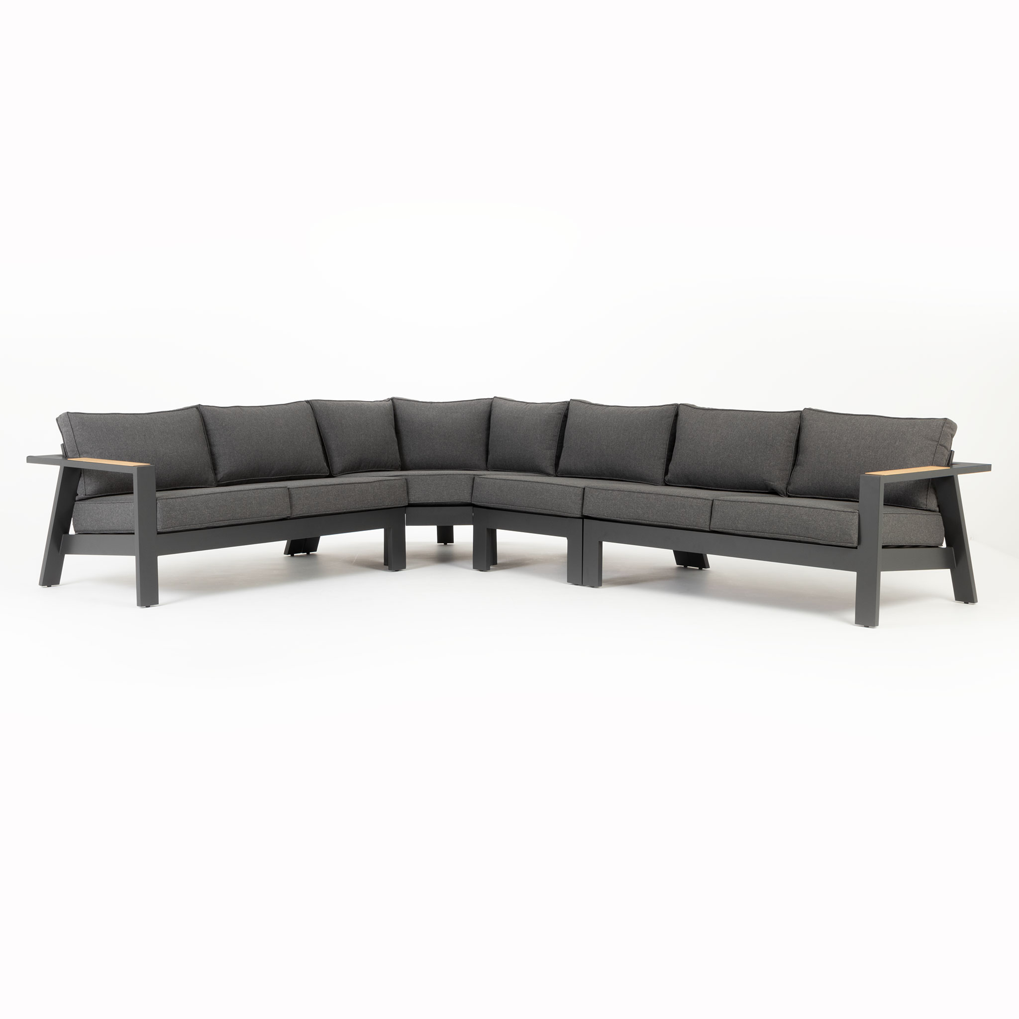 Palamea 4 Piece Outdoor Corner Lounge Set, Gunmetal