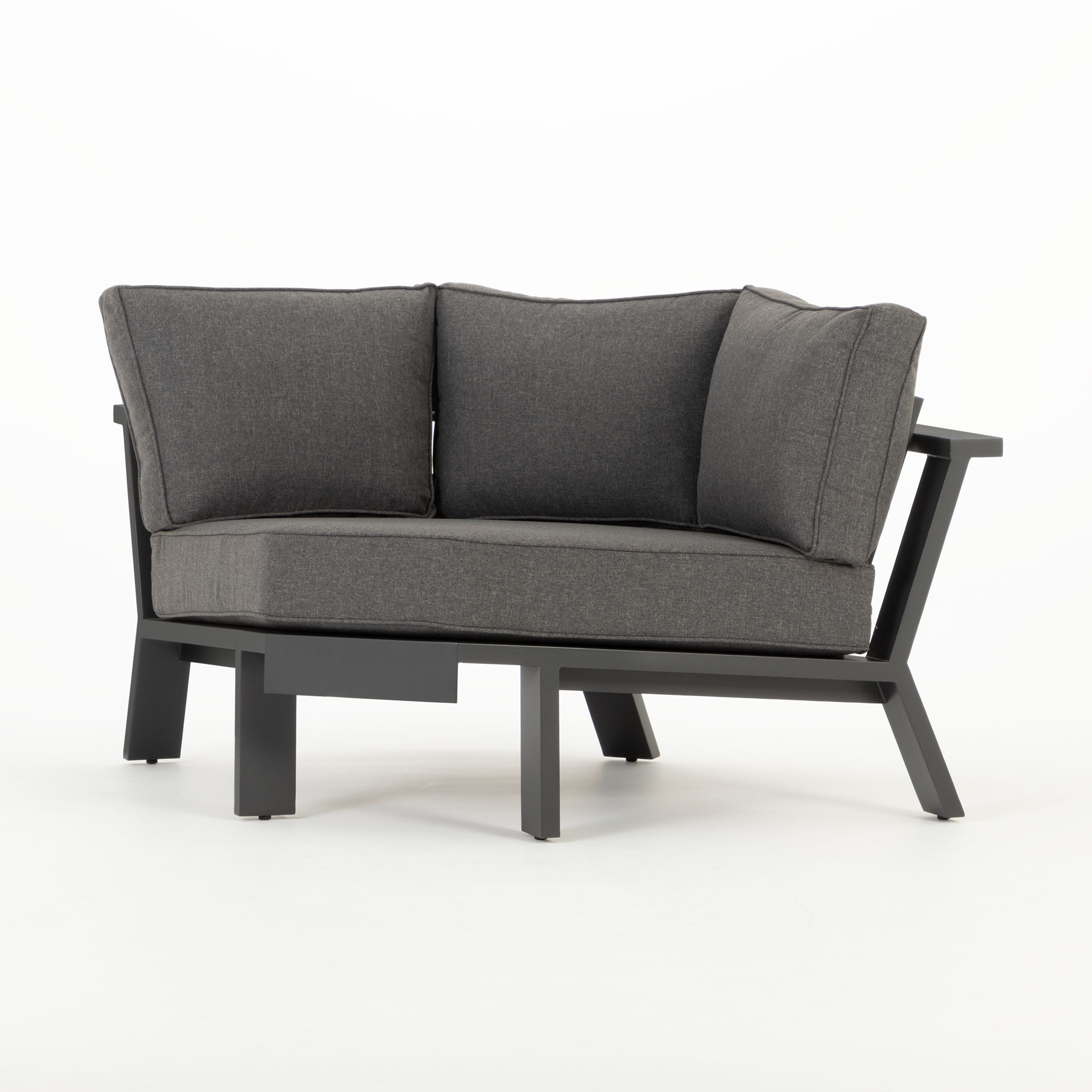 Palamea 4 Piece Outdoor Corner Lounge Set With Square Coffee Table, Gunmetal