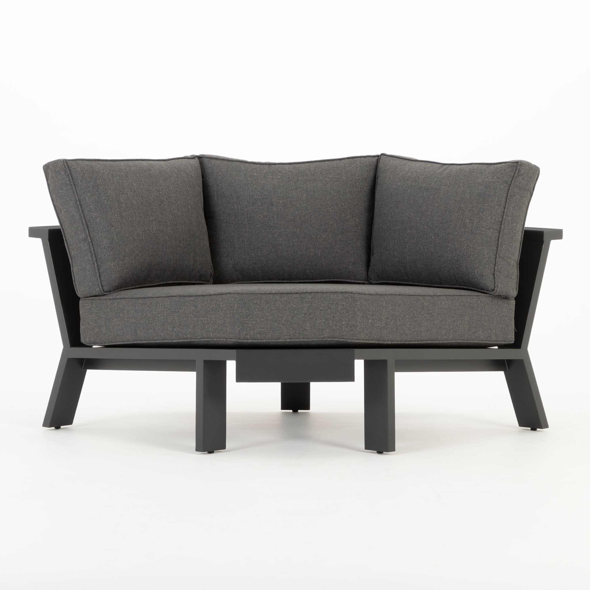 Palamea 4 Piece Outdoor Corner Lounge Set With Square Coffee Table, Gunmetal