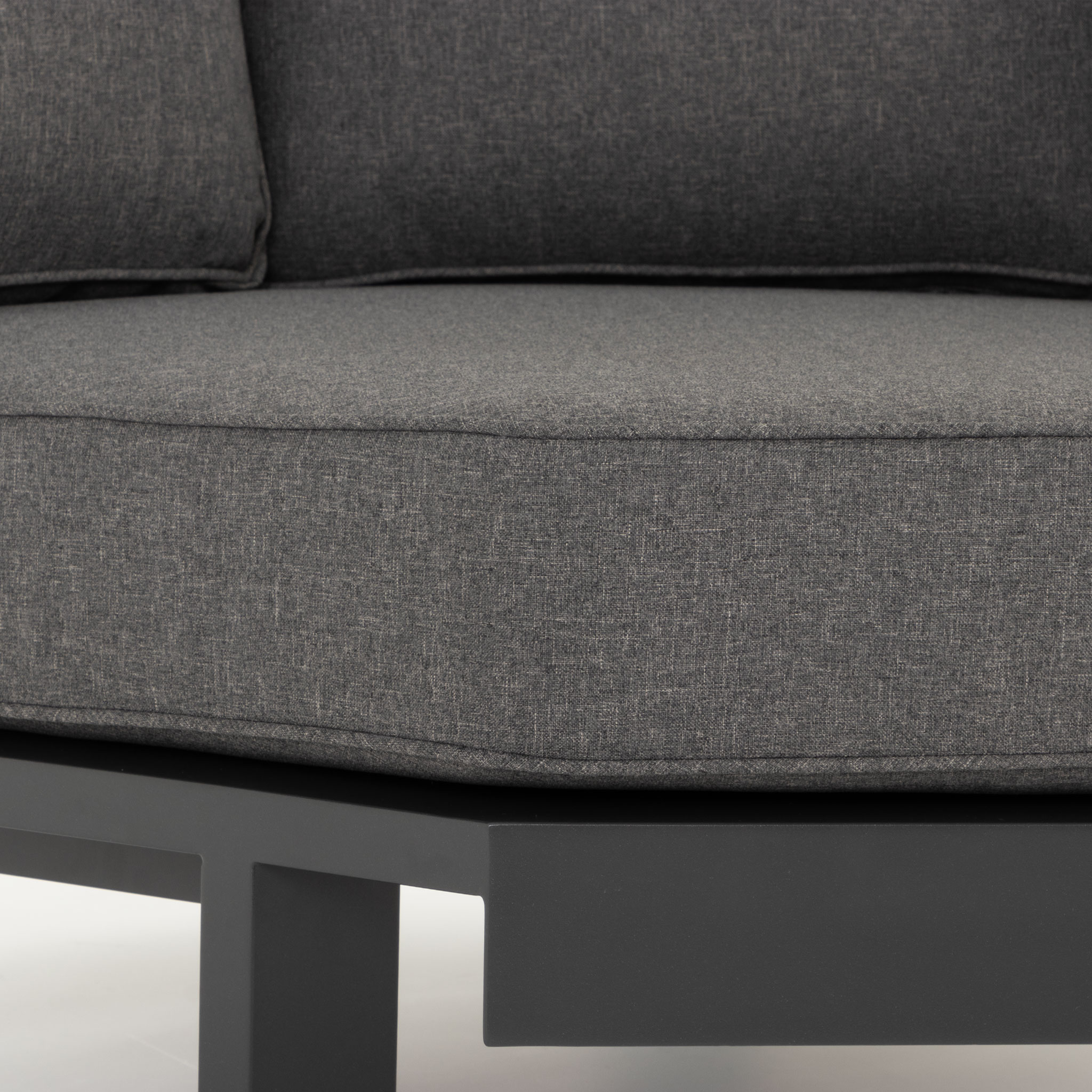 Palamea 4 Piece Outdoor Corner Lounge Set With Square Coffee Table, Gunmetal