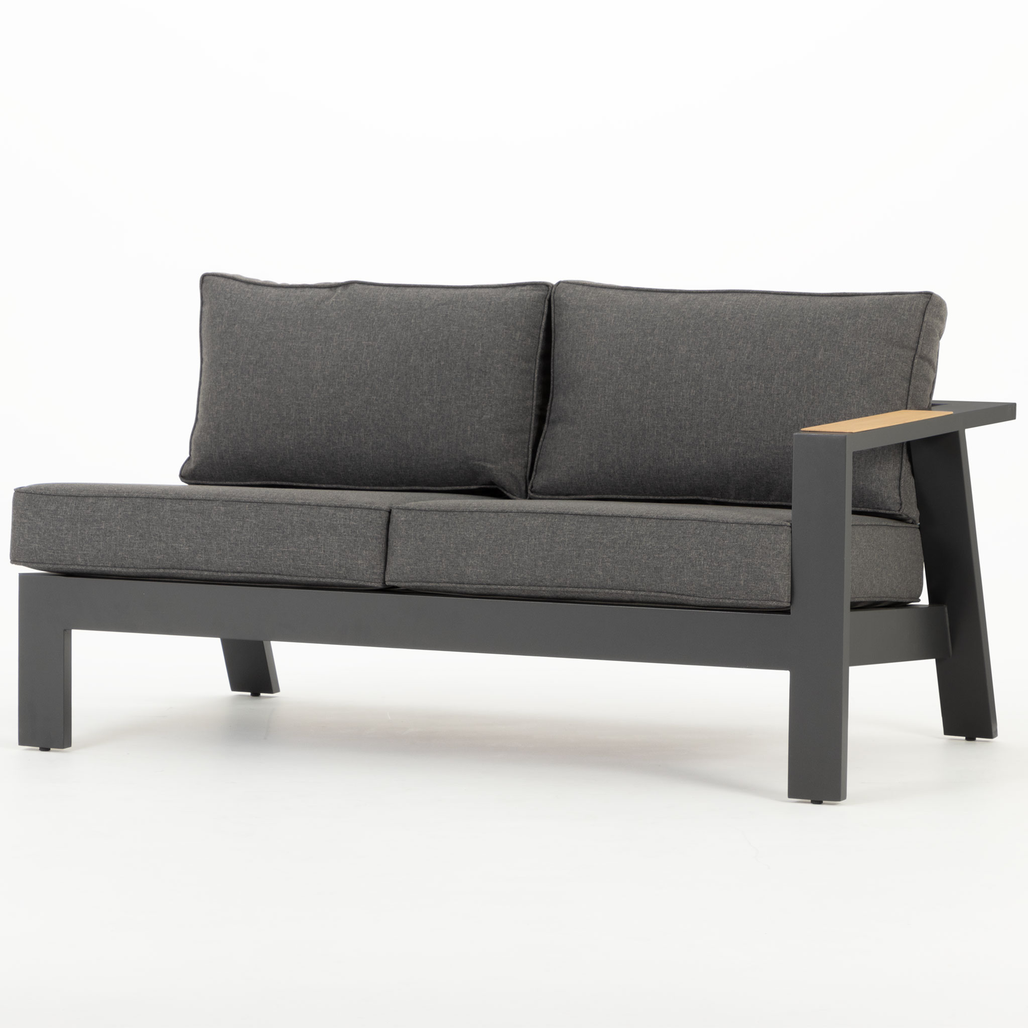 Palamea 5 Piece Outdoor Corner Lounge Set With Coffee Table, Gunmetal