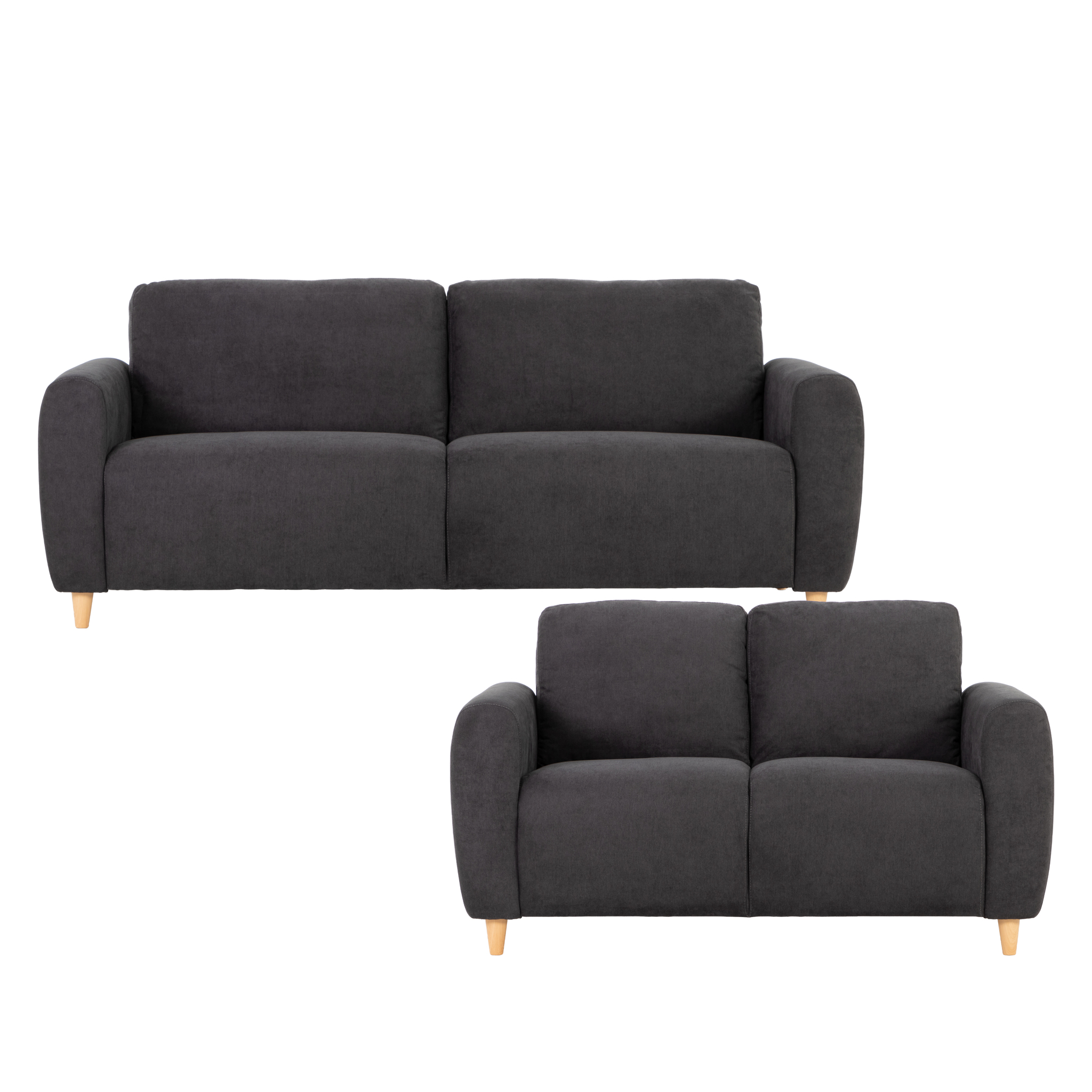 Paloma 3 Seater + 2 Seater Sofa, Charcoal