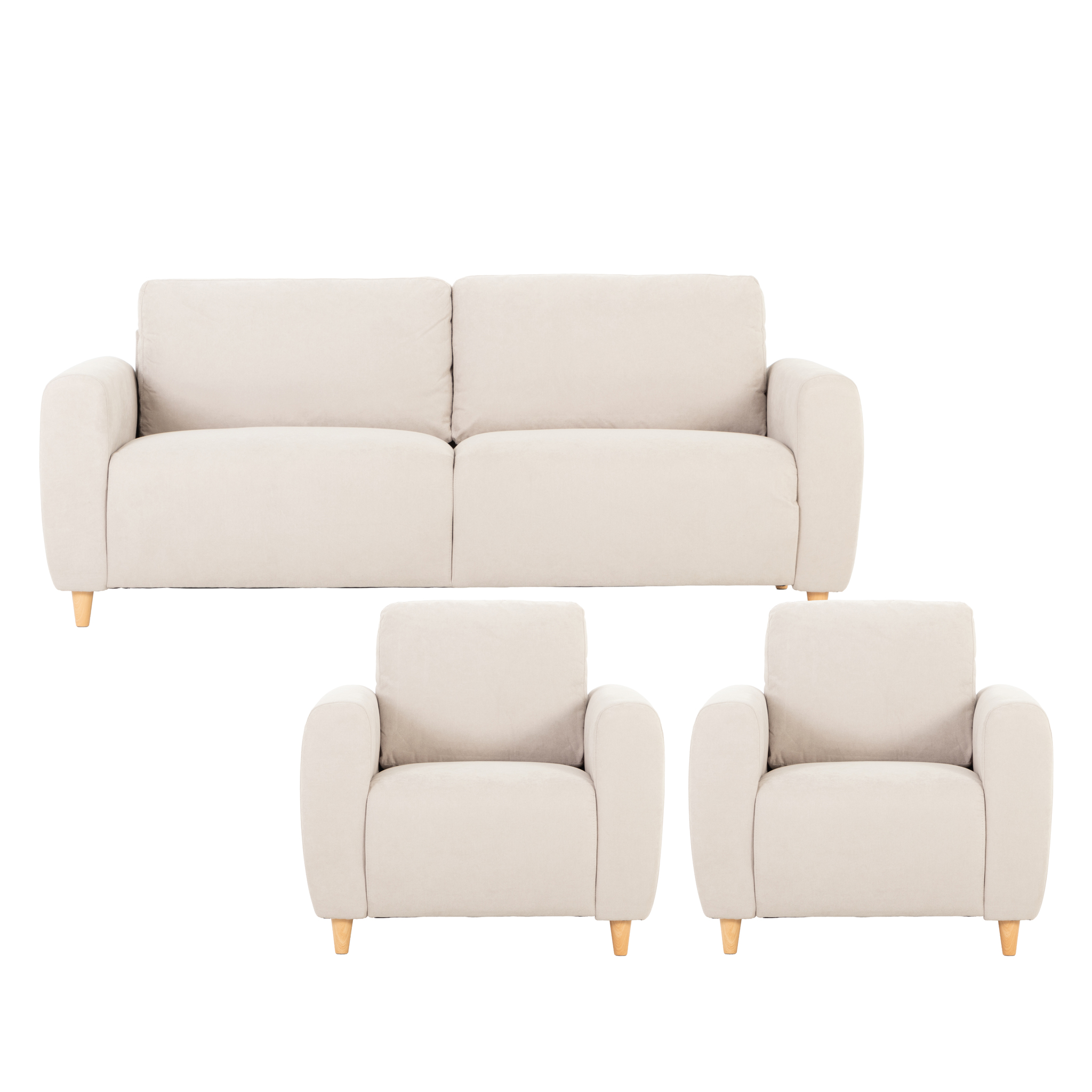 Paloma 3 Seater + 2 Armchairs, Beige