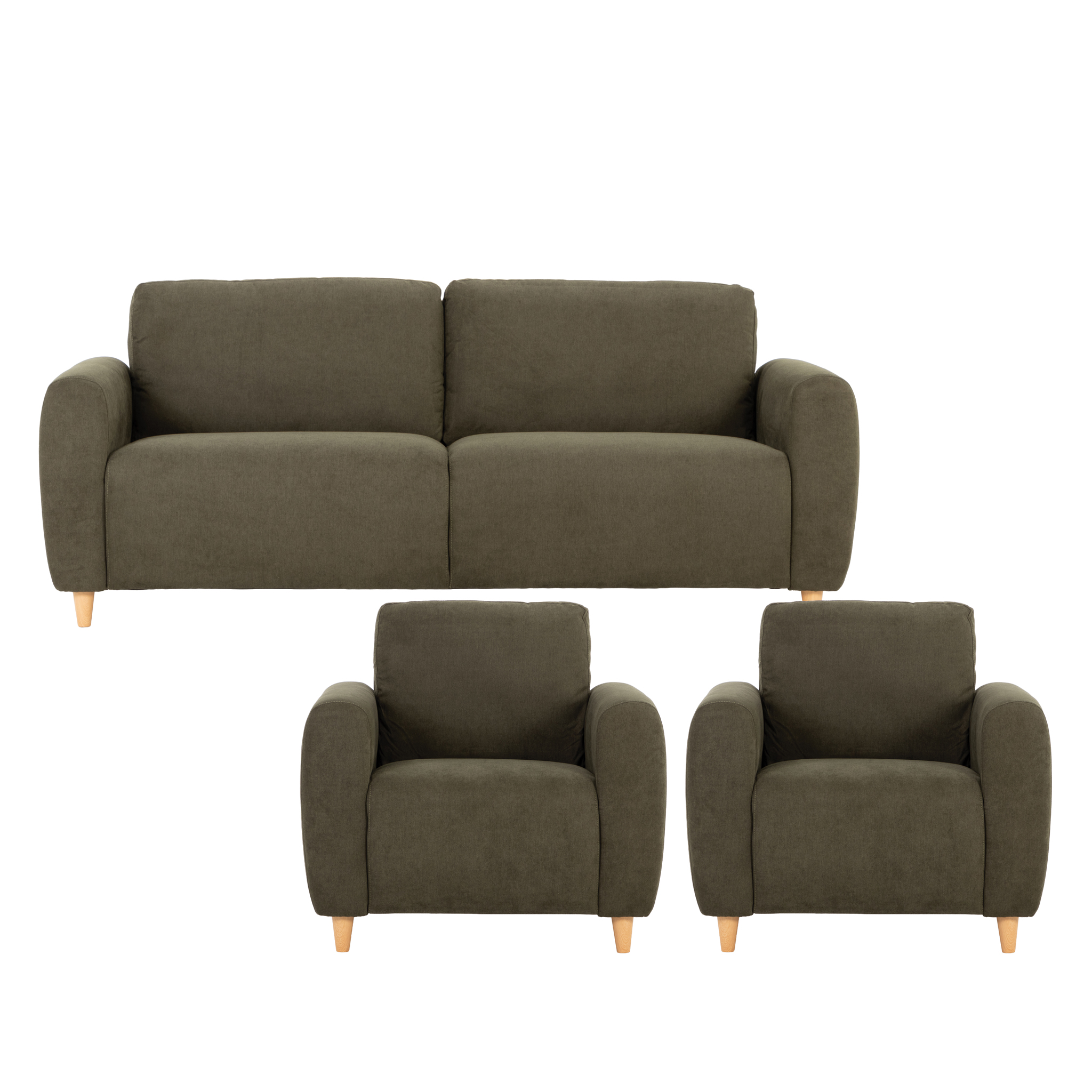 Paloma 3 Seater + 2 Armchairs, Green