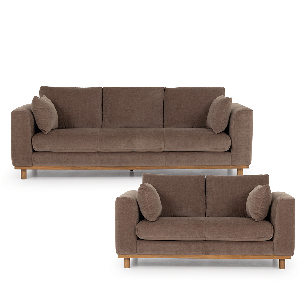 Portia 3 Seater + 2 Seater, Brown