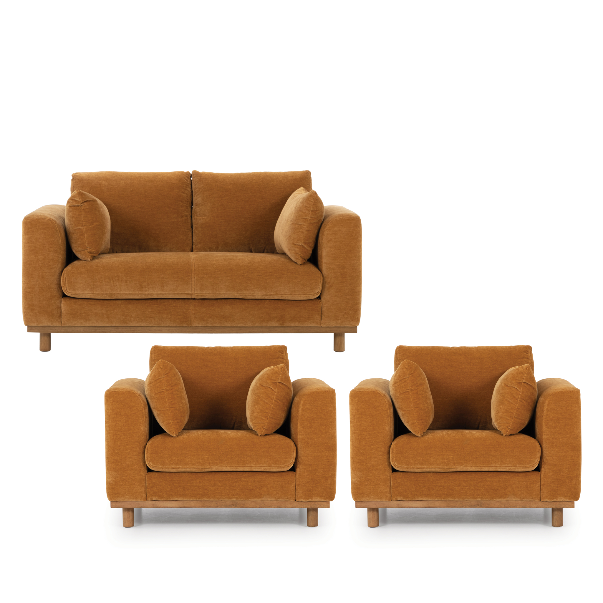 Portia 2 Seater + 2 Chairs, Amber