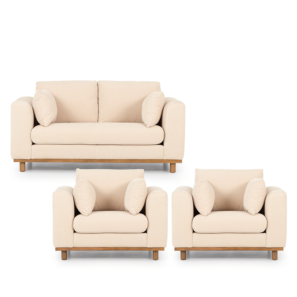 Portia 2 Seater + 2 Chairs, Beige