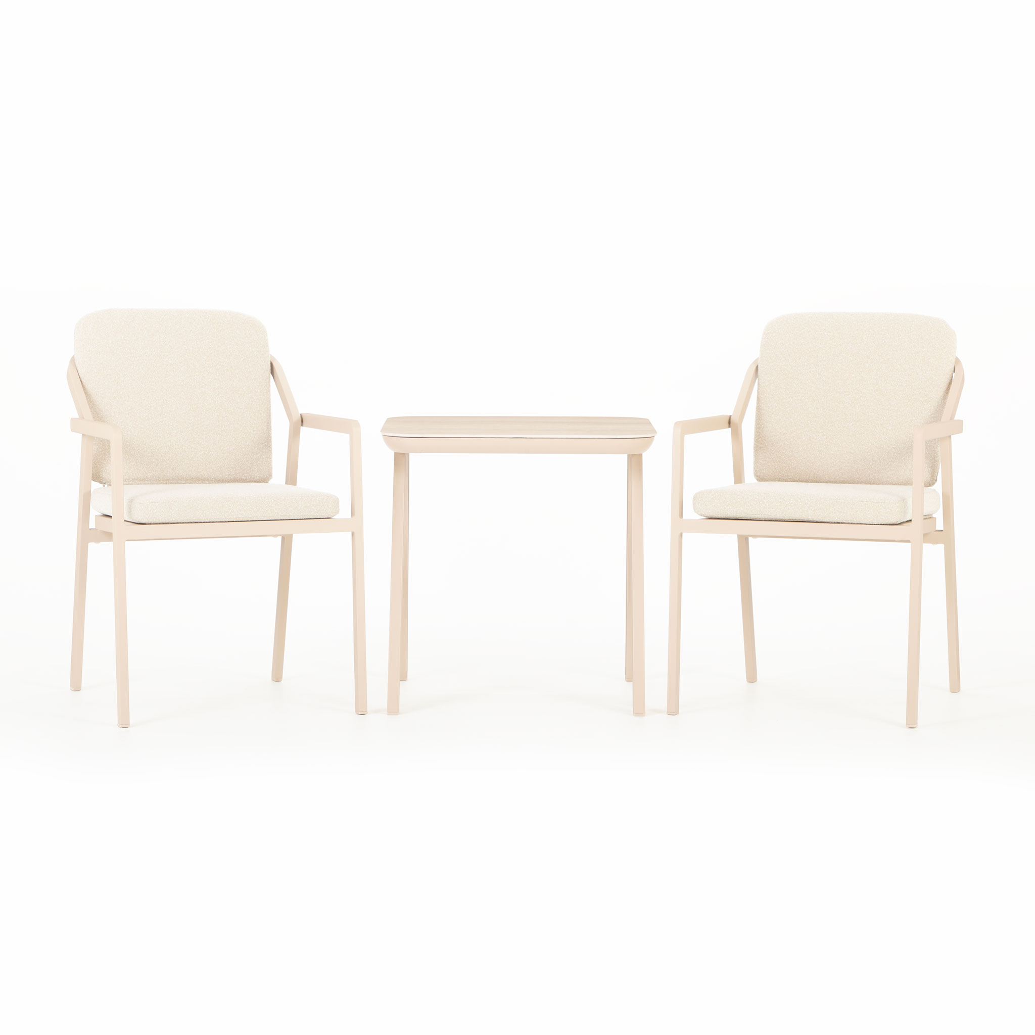 Rhodes 3 Piece Outdoor Bistro Set, Taupe